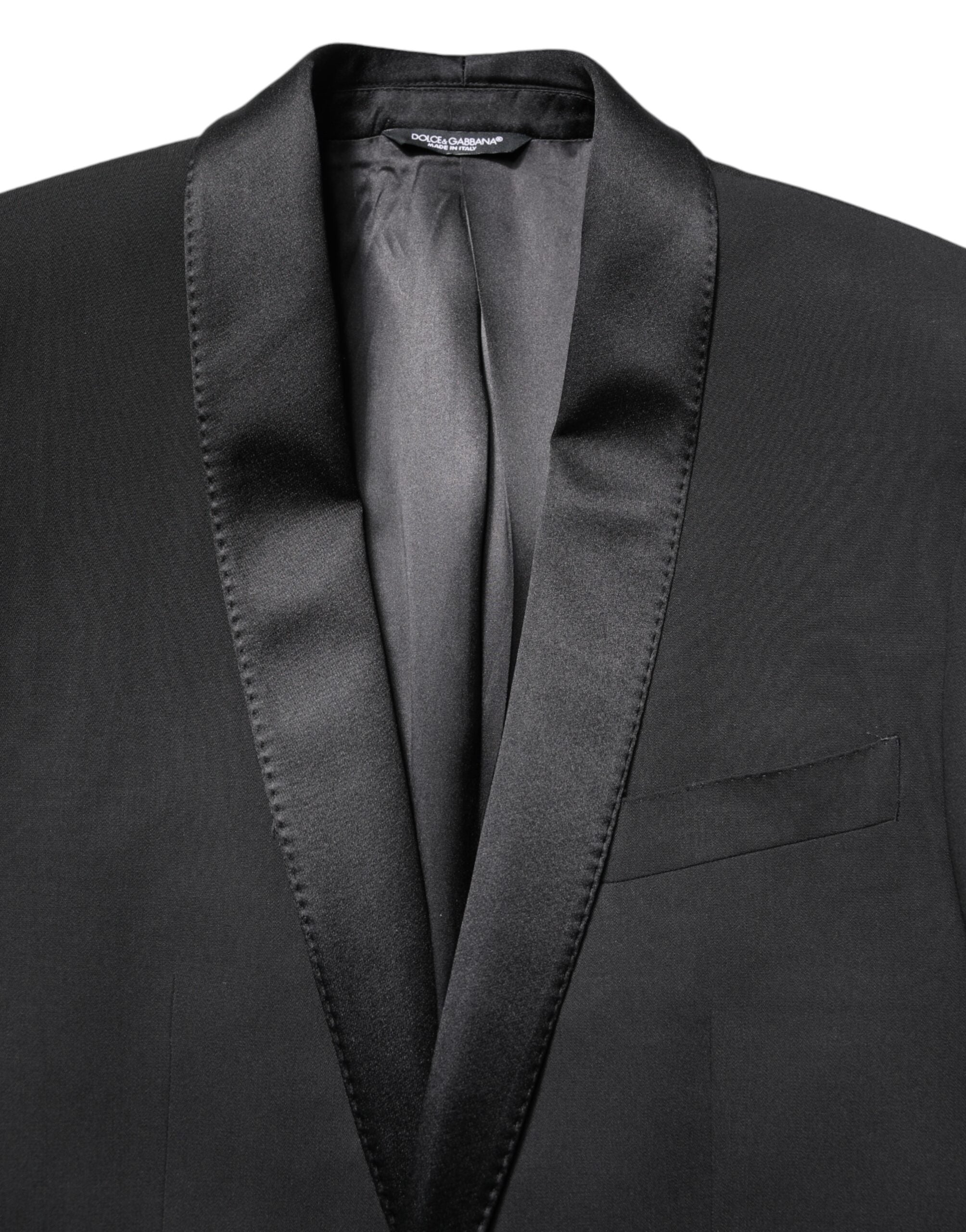 Dolce & Gabbana Schwarzer einreihiger Herrenmantel MARTINI Blazer-5