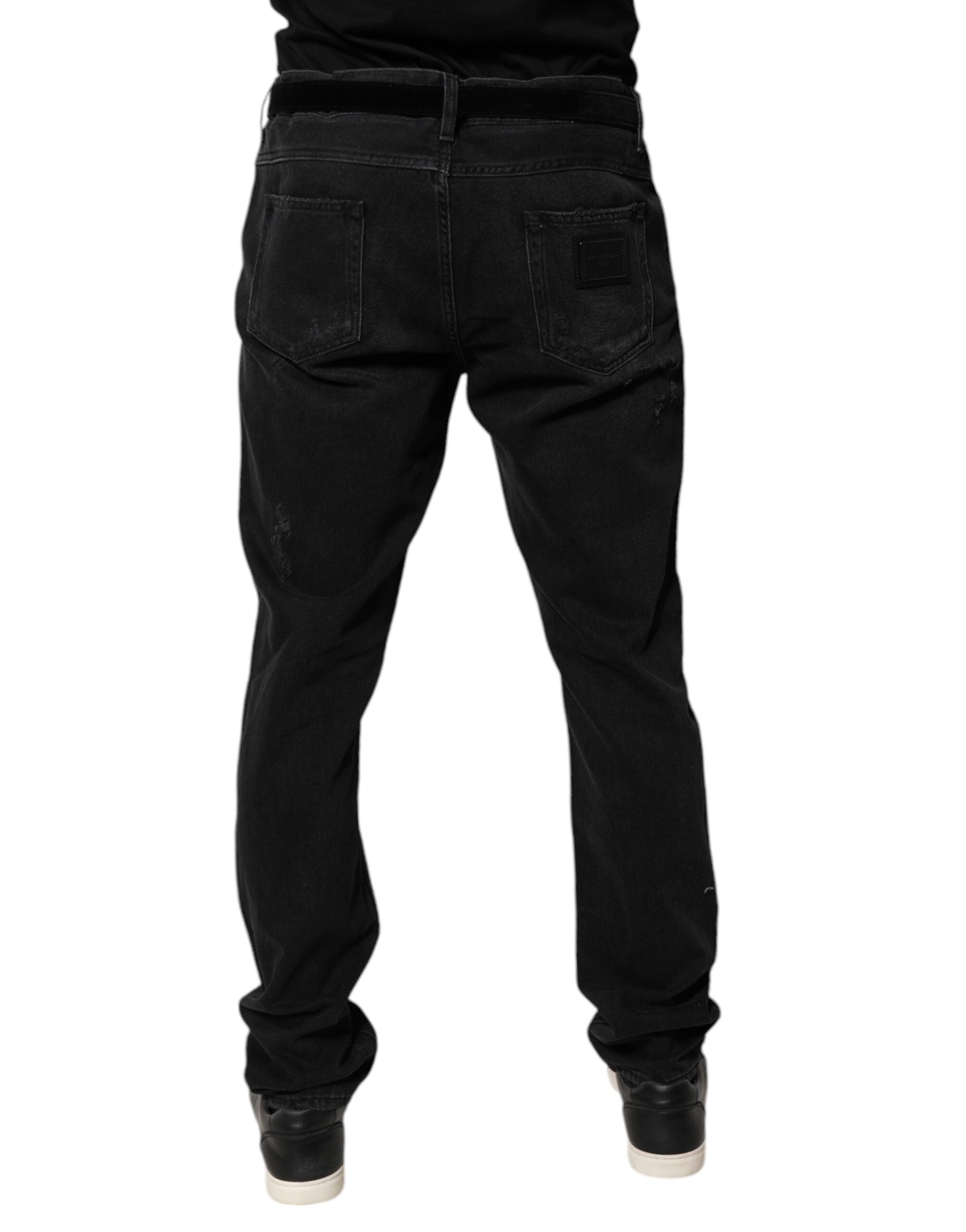 Dolce & Gabbana Black Cotton Skinny Men's Denim Jeans-4
