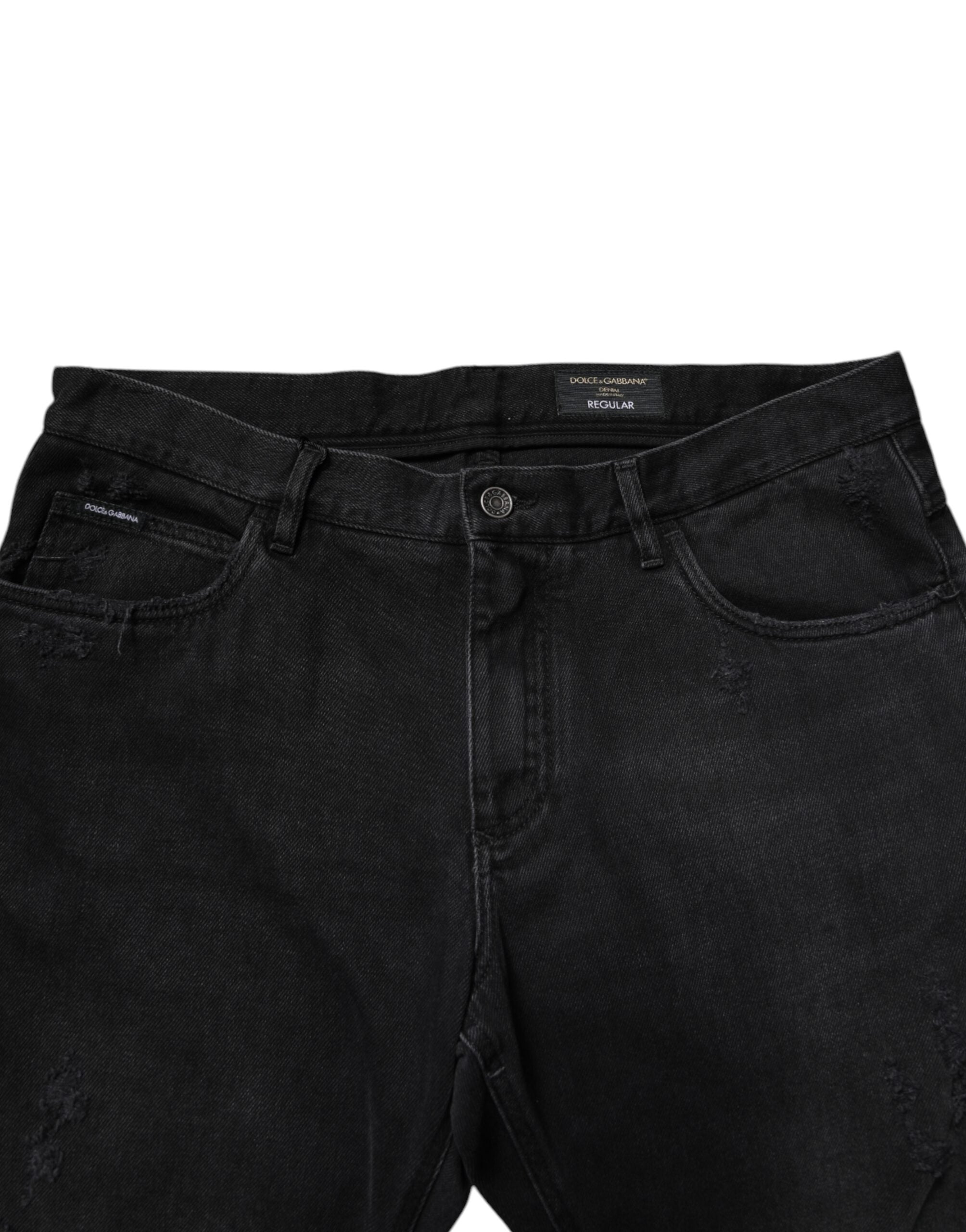 Dolce & Gabbana Black Cotton Skinny Men's Denim Jeans-5