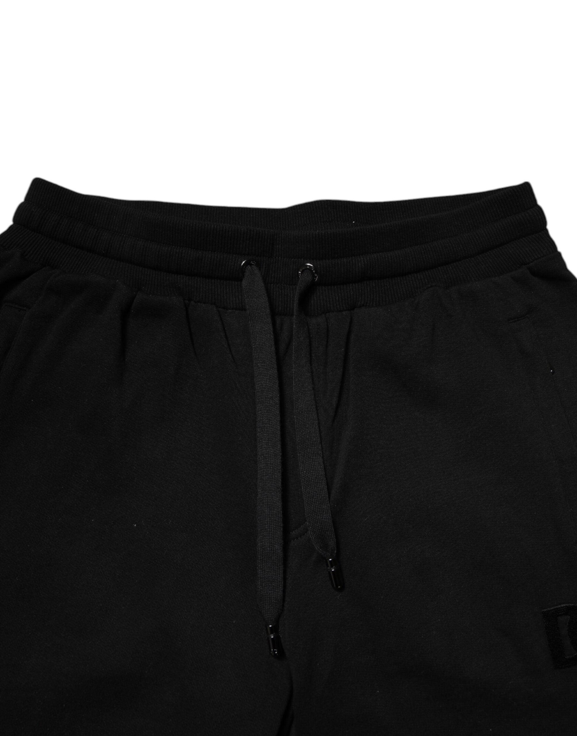 Dolce & Gabbana Schwarze Baumwoll-Jogger-Sweatpants mit mittlerer Taille-5