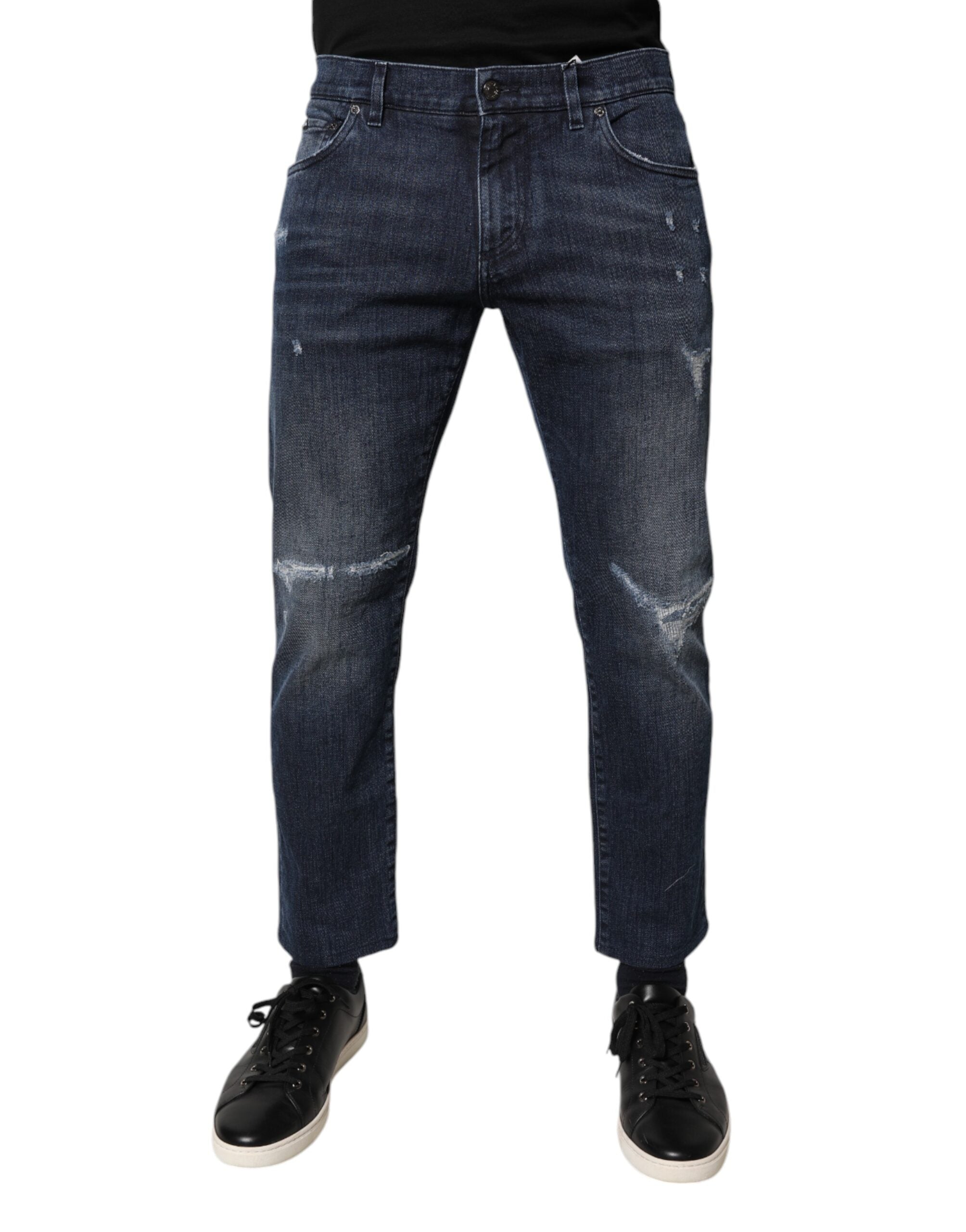 Dolce & Gabbana Blue Cotton Stretch Skinny Denim Jeans for Men-1