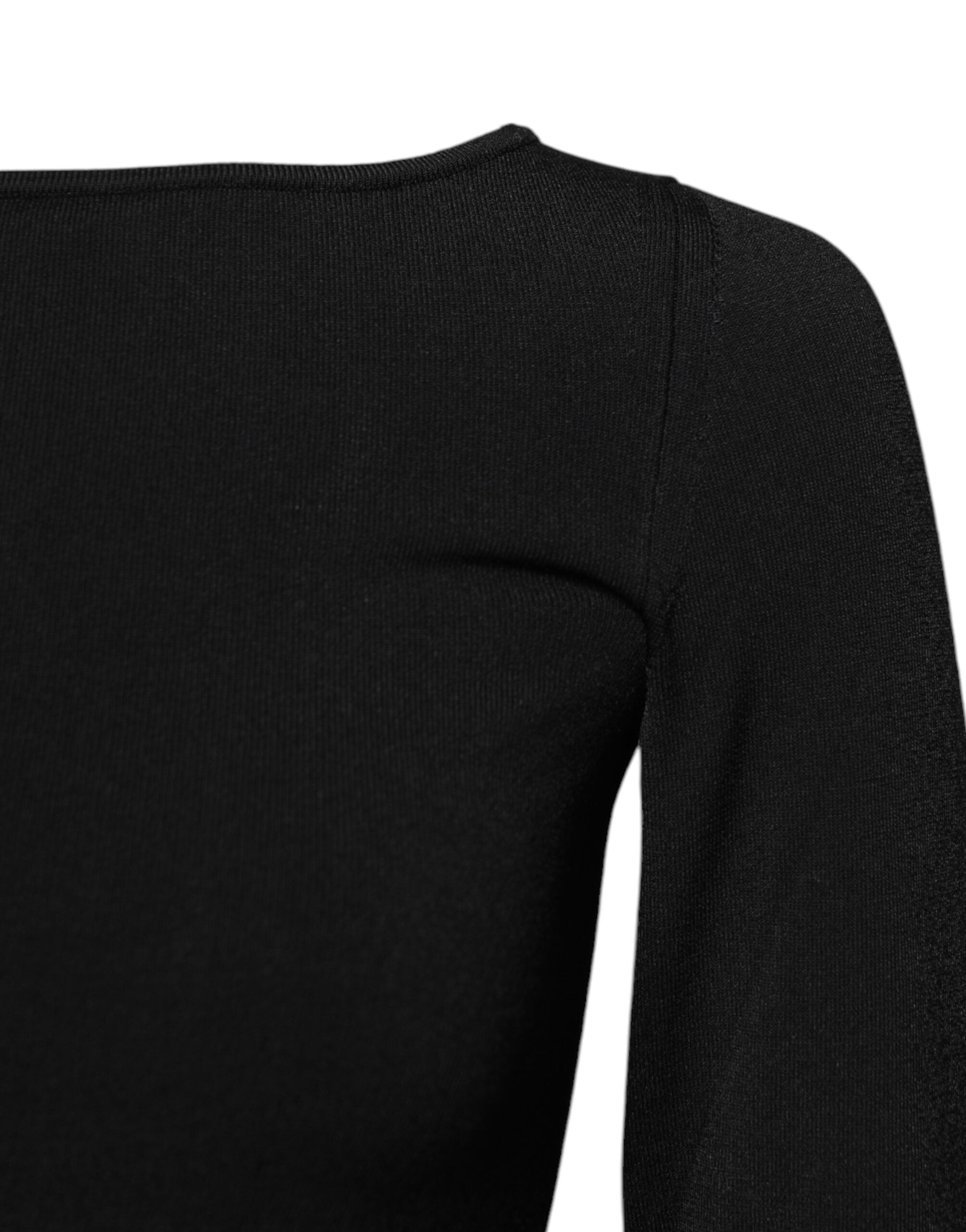 Dolce & Gabbana Schwarzer Viskose Pullover mit langen Ärmeln-3