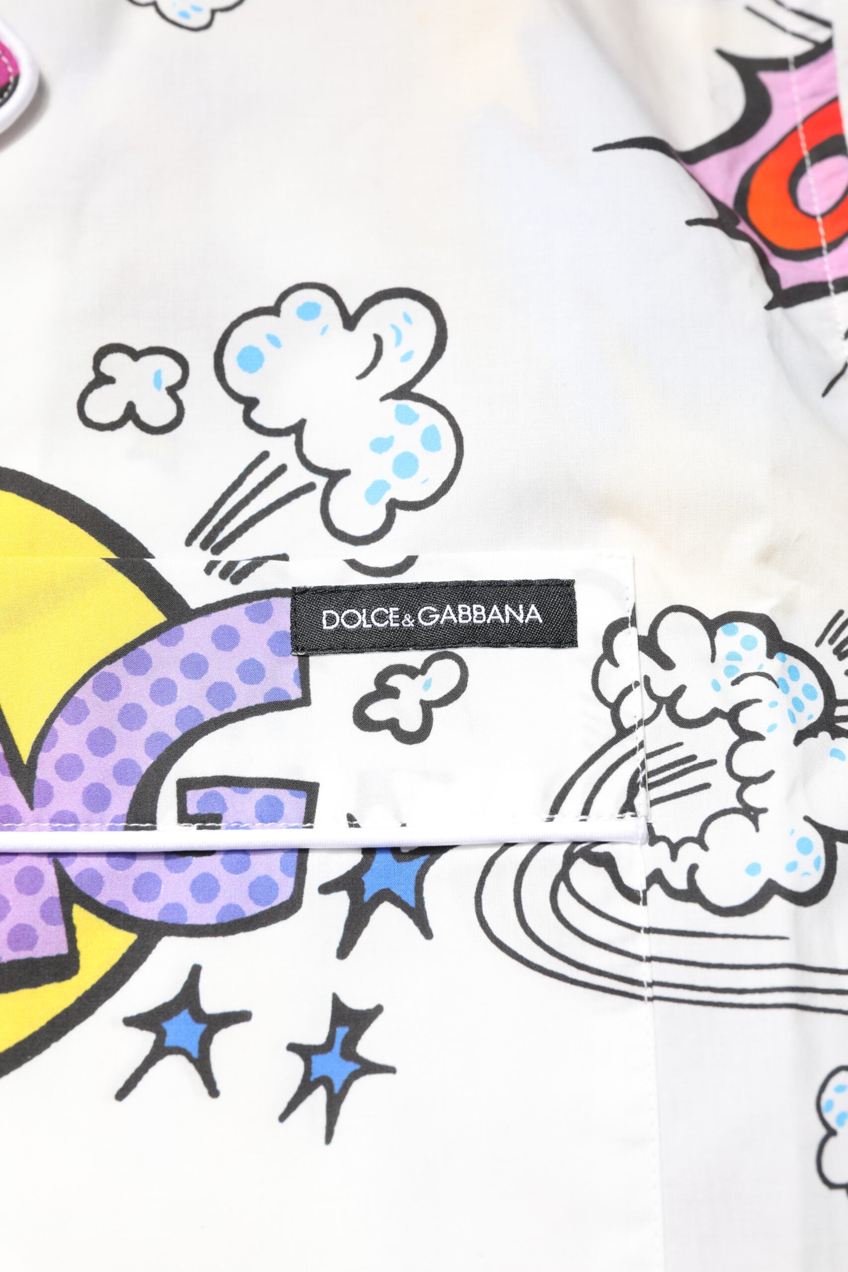 Dolce & Gabbana White Cartoon Print Cotton Men's Pajama Set Sleepwear-6