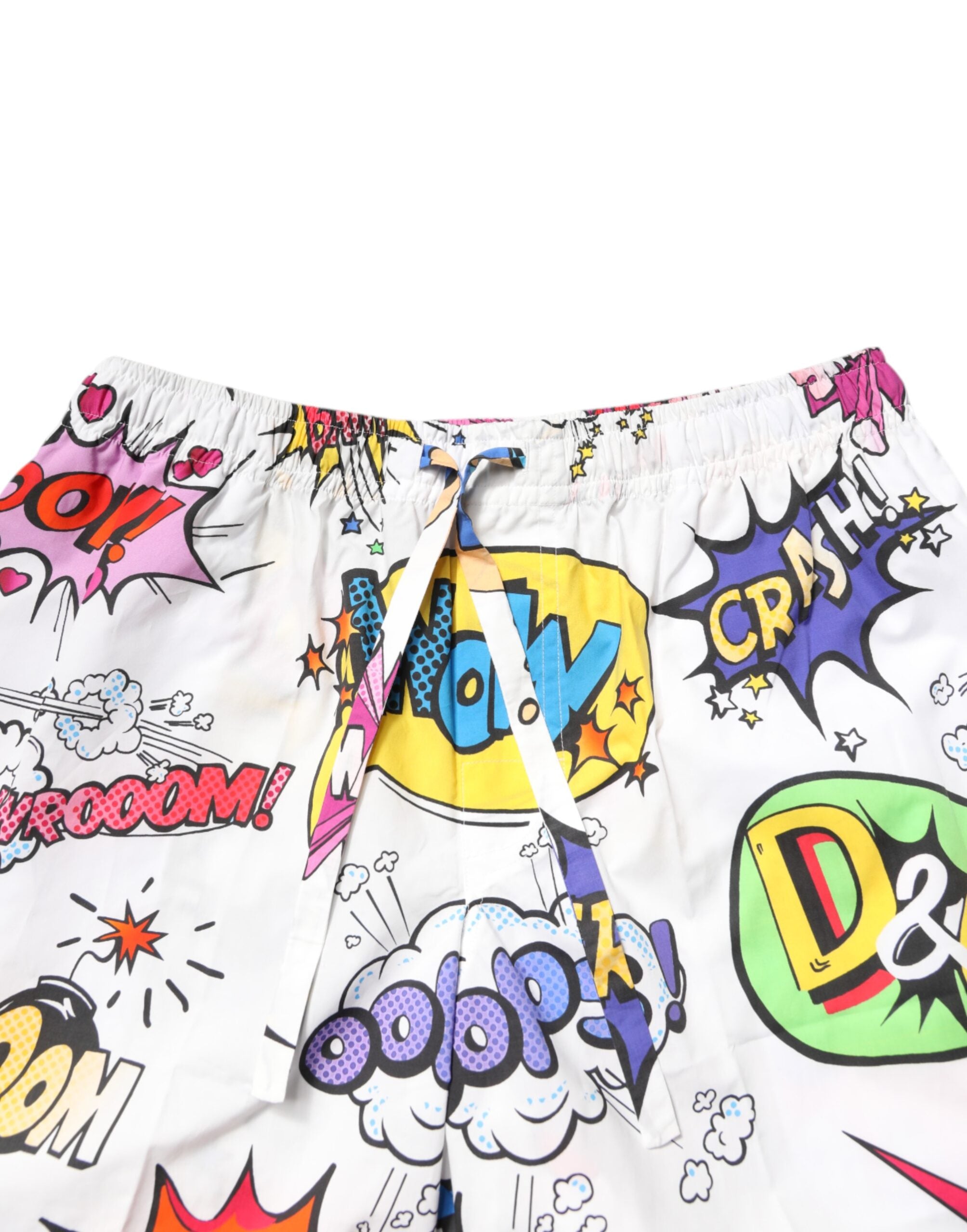 Dolce & Gabbana White Cartoon Print Cotton Men's Pajama Set Sleepwear-7