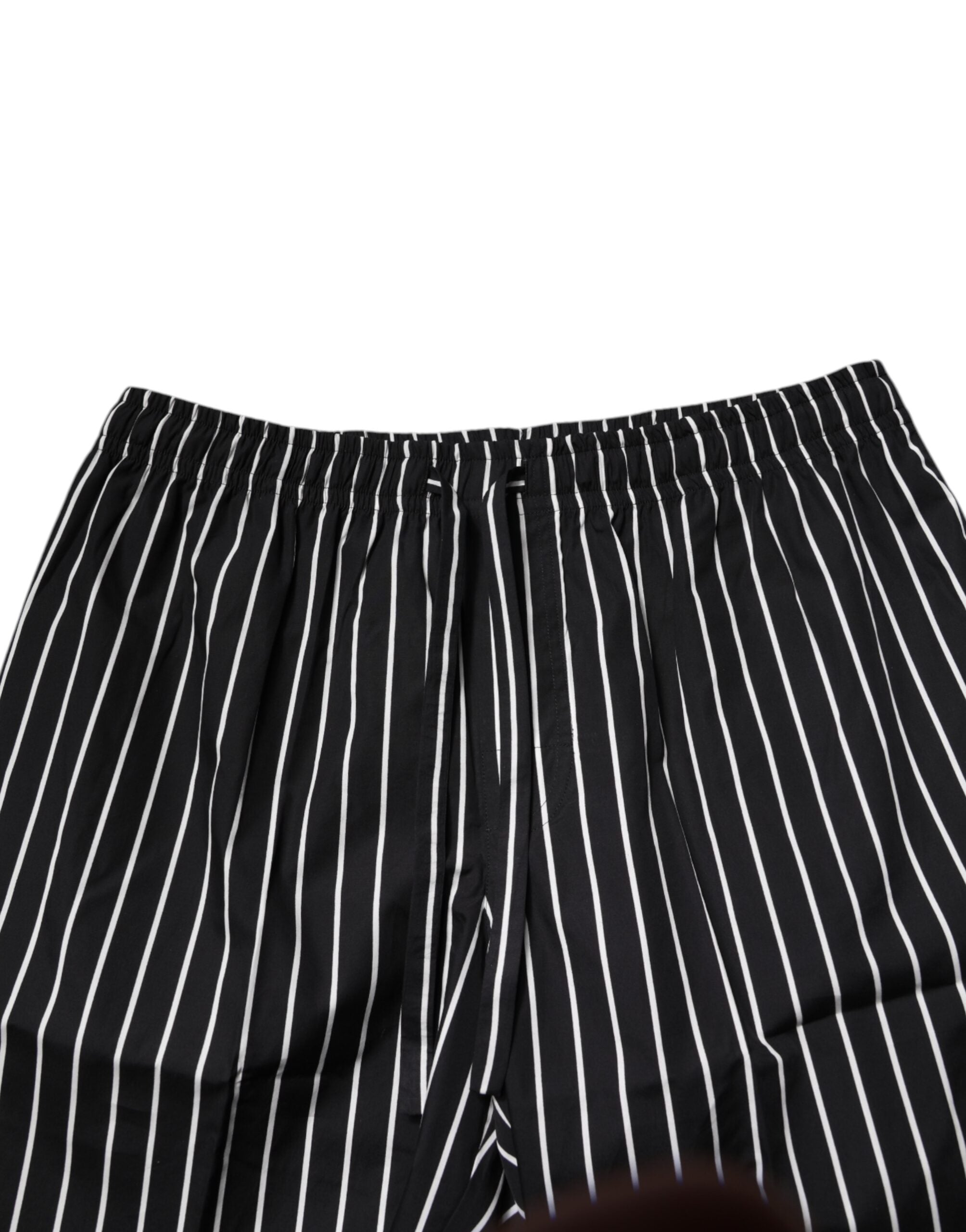 Dolce & Gabbana Black and White Striped Cotton Men's Pajama Set Nightwear-7