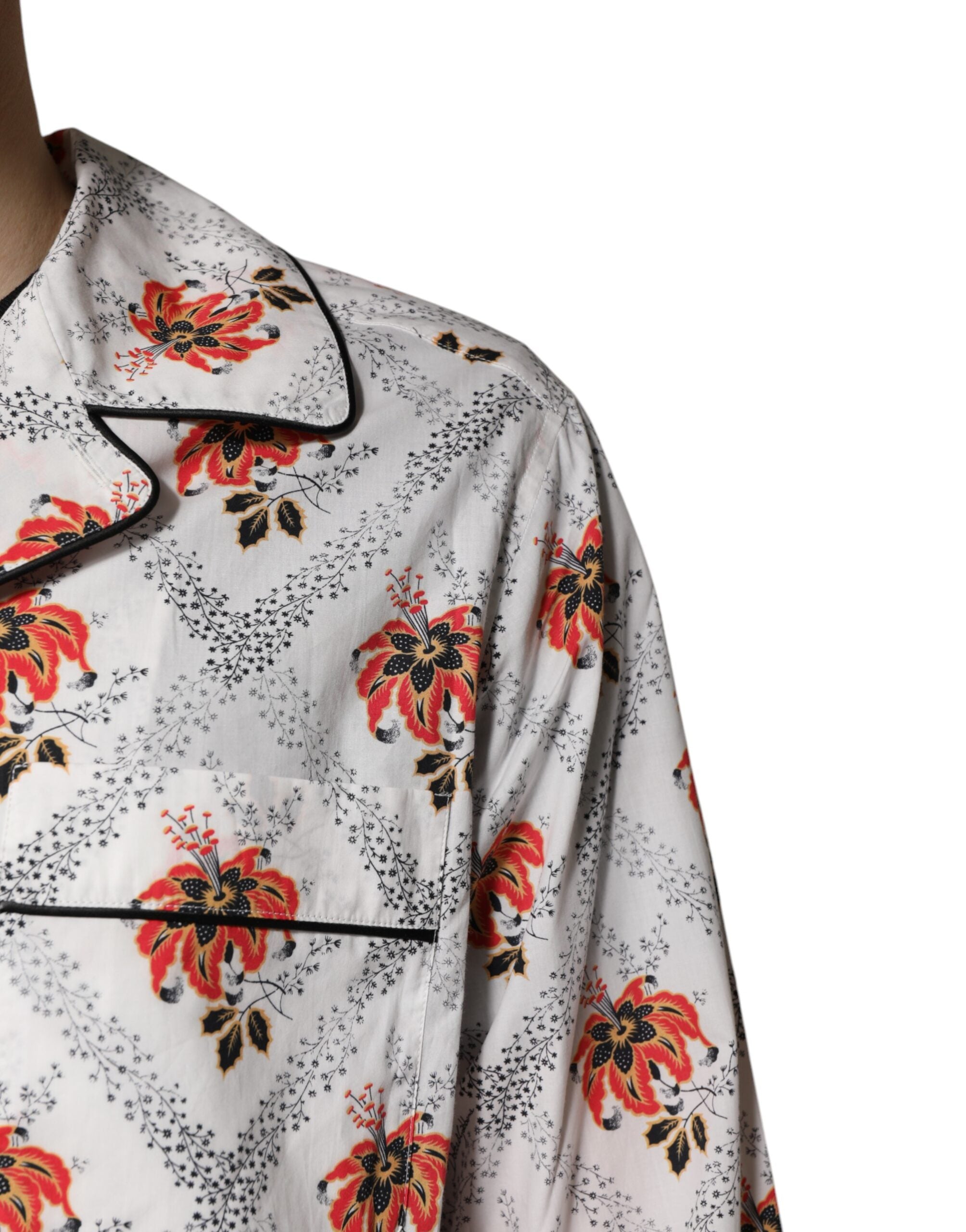 Dolce & Gabbana Multicolor Floral Print Cotton Pyjama Set Nightwear-5
