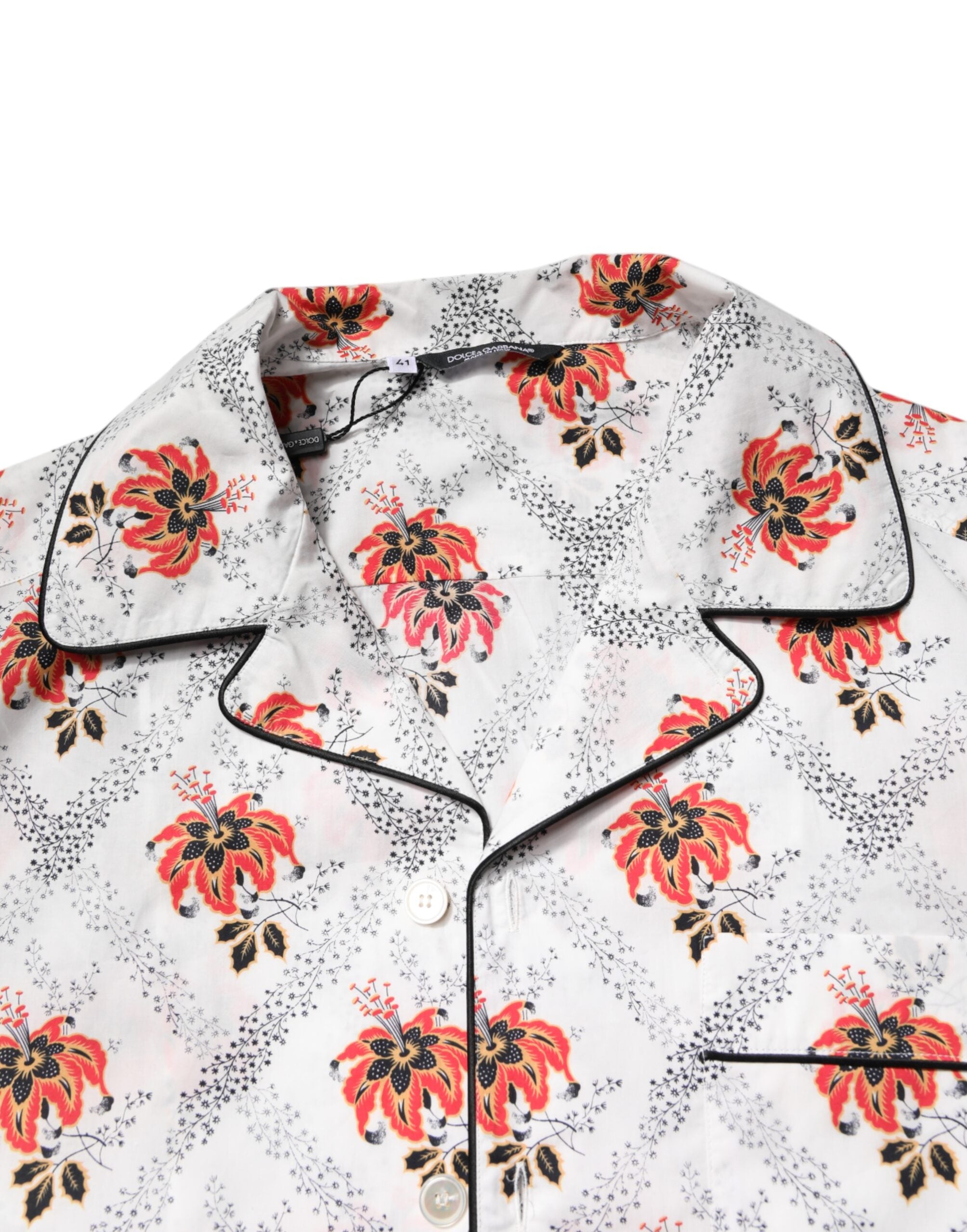 Dolce & Gabbana Multicolor Floral Print Cotton Pyjama Set Nightwear-6