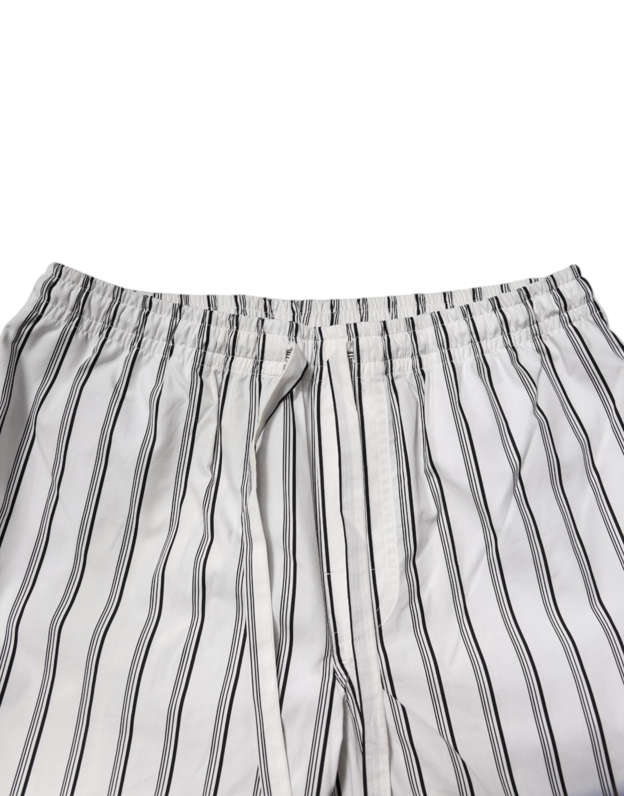 Dolce & Gabbana White Black Striped Cotton Men's Pyjama Set Nightwear-8