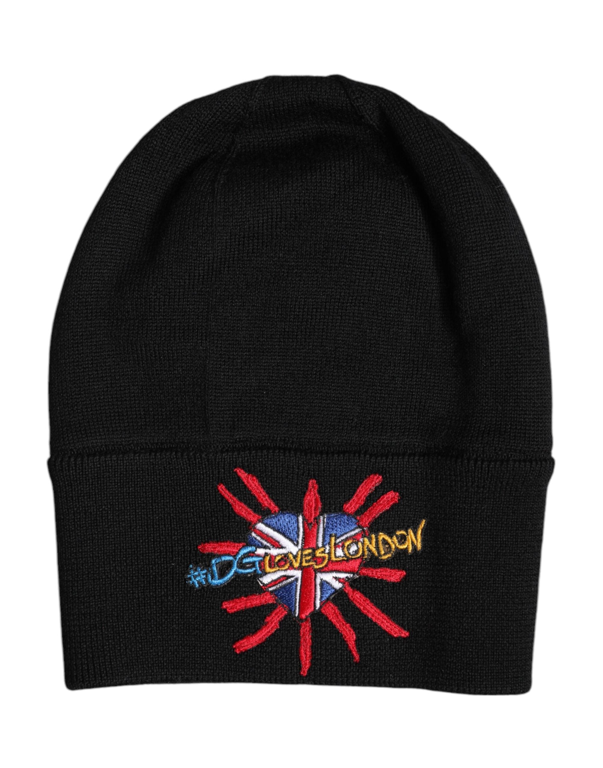 Dolce & Gabbana Schwarz #DGLOVESLONDON Gestrickte Beanie-Mütze-1
