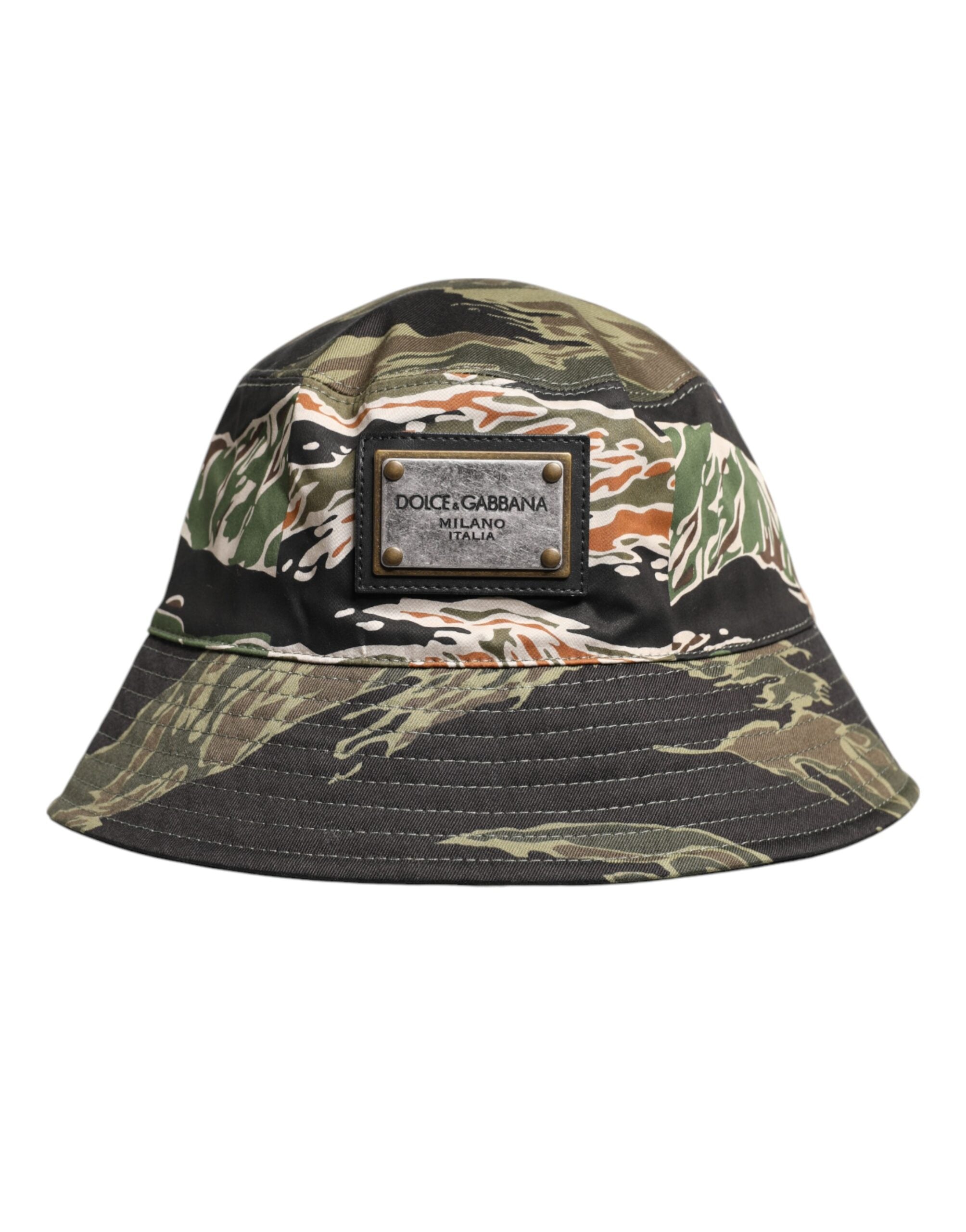 Dolce & Gabbana Multicolor DG Plaque Breite Krempe Eimer Hut-1