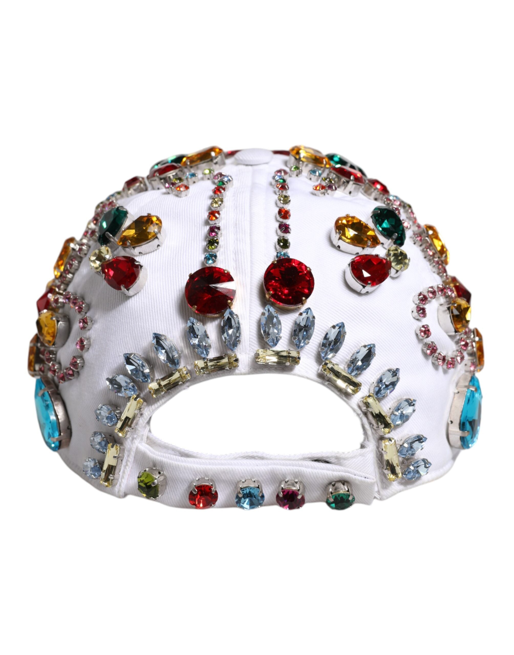 Dolce & Gabbana Weiße Multicolor Crystal verschönern Baseballkappe-5