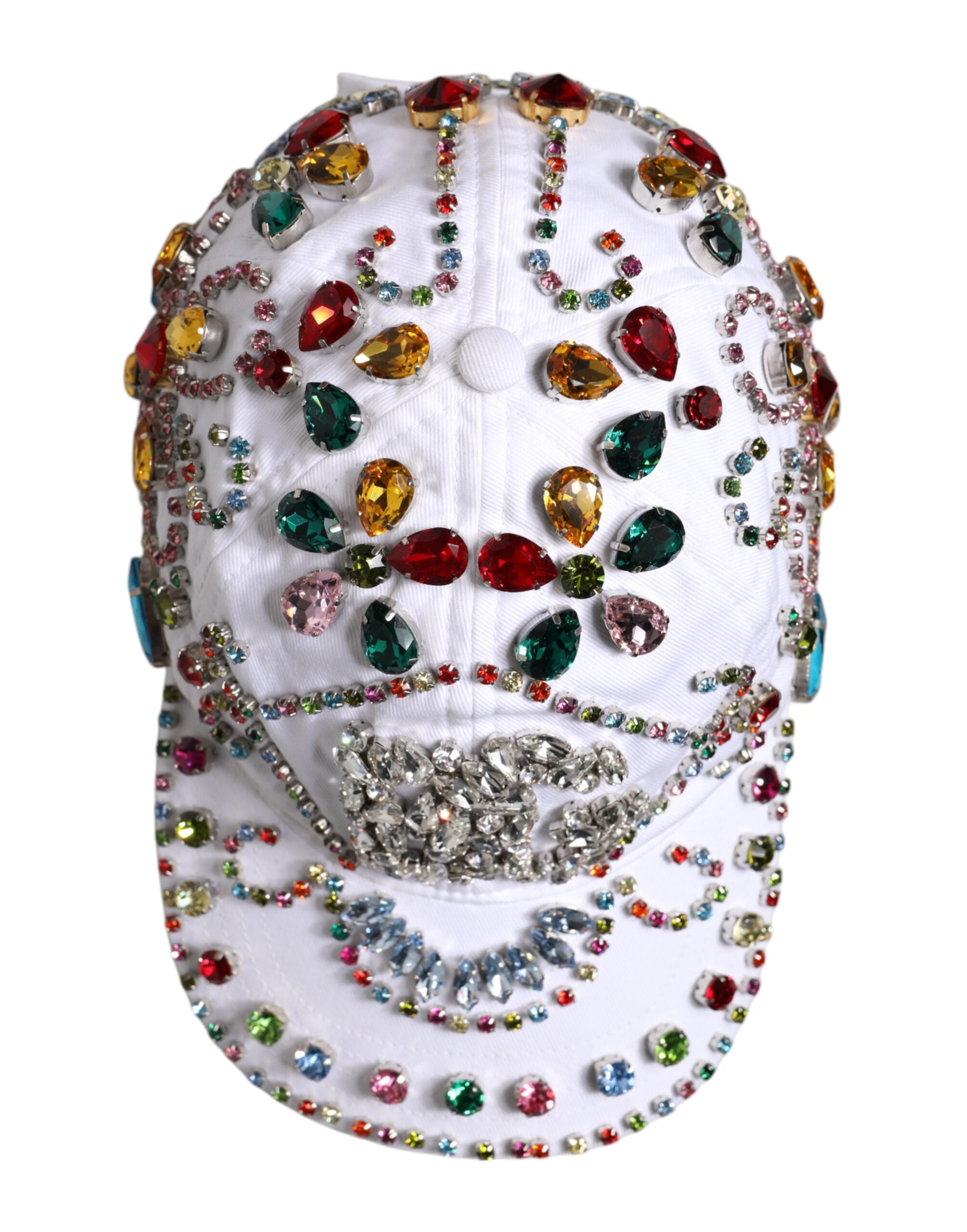 Dolce & Gabbana Weiße Multicolor Crystal verschönern Baseballkappe-7