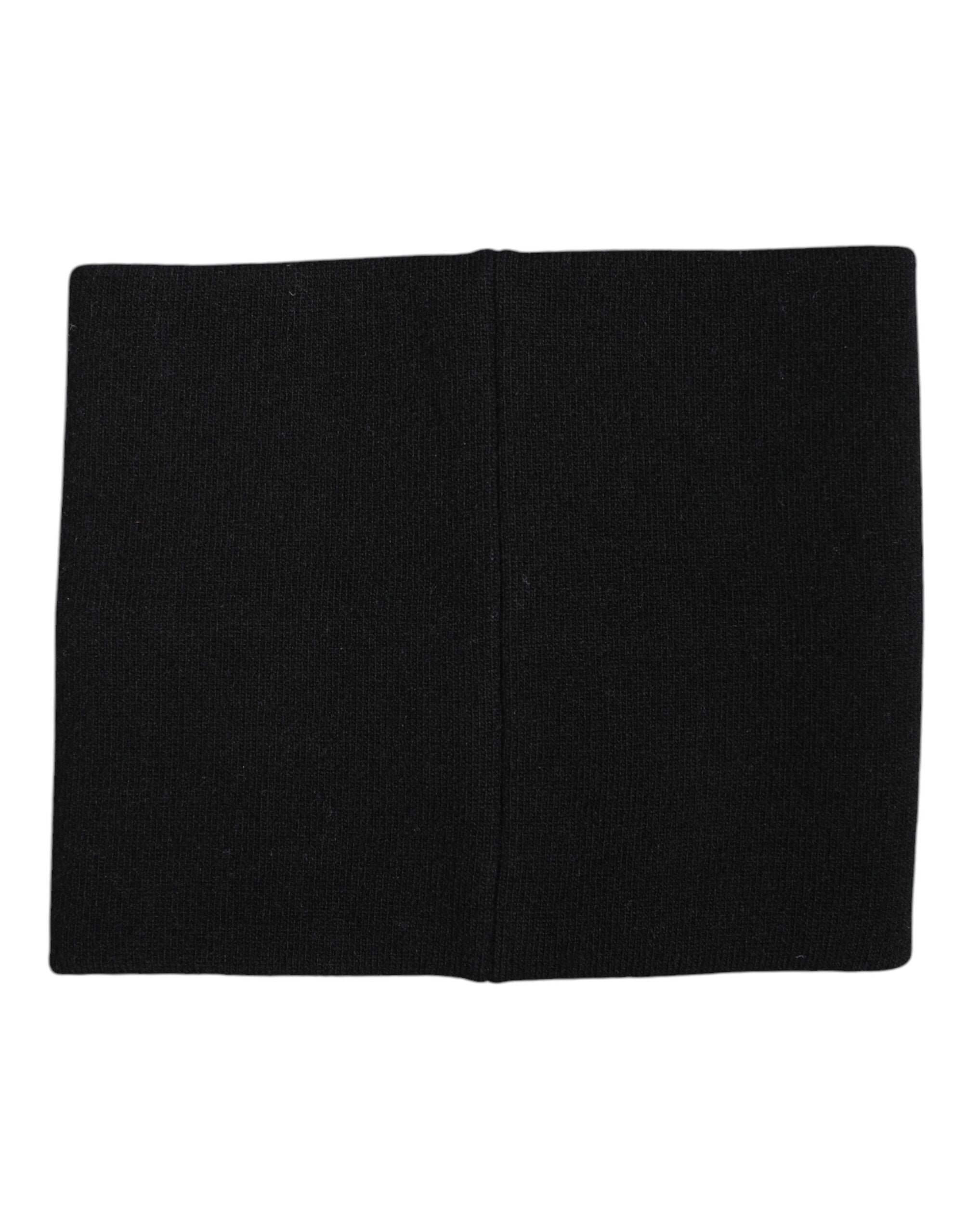 Dolce & Gabbana Black and White Logo Print Knitted Neck Warmer Scarf-3