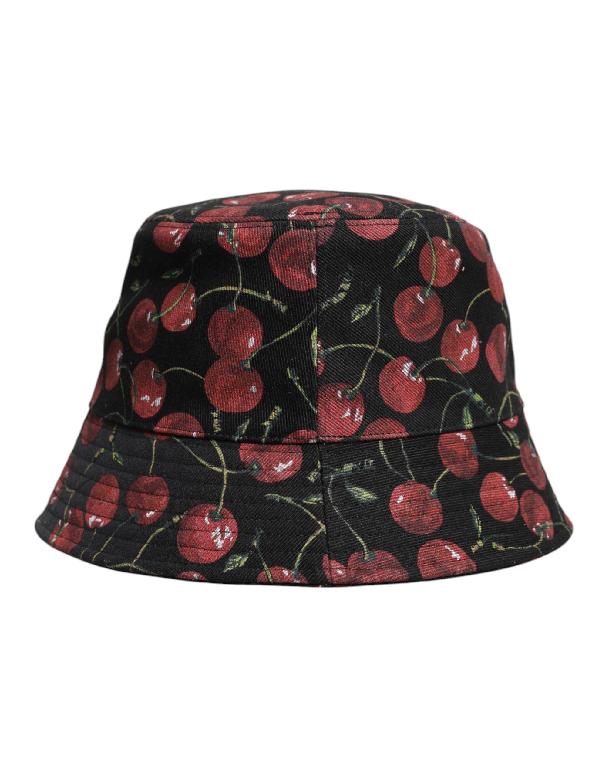 Dolce & Gabbana Black Cotton Bucket Hat with Wide Brim-1