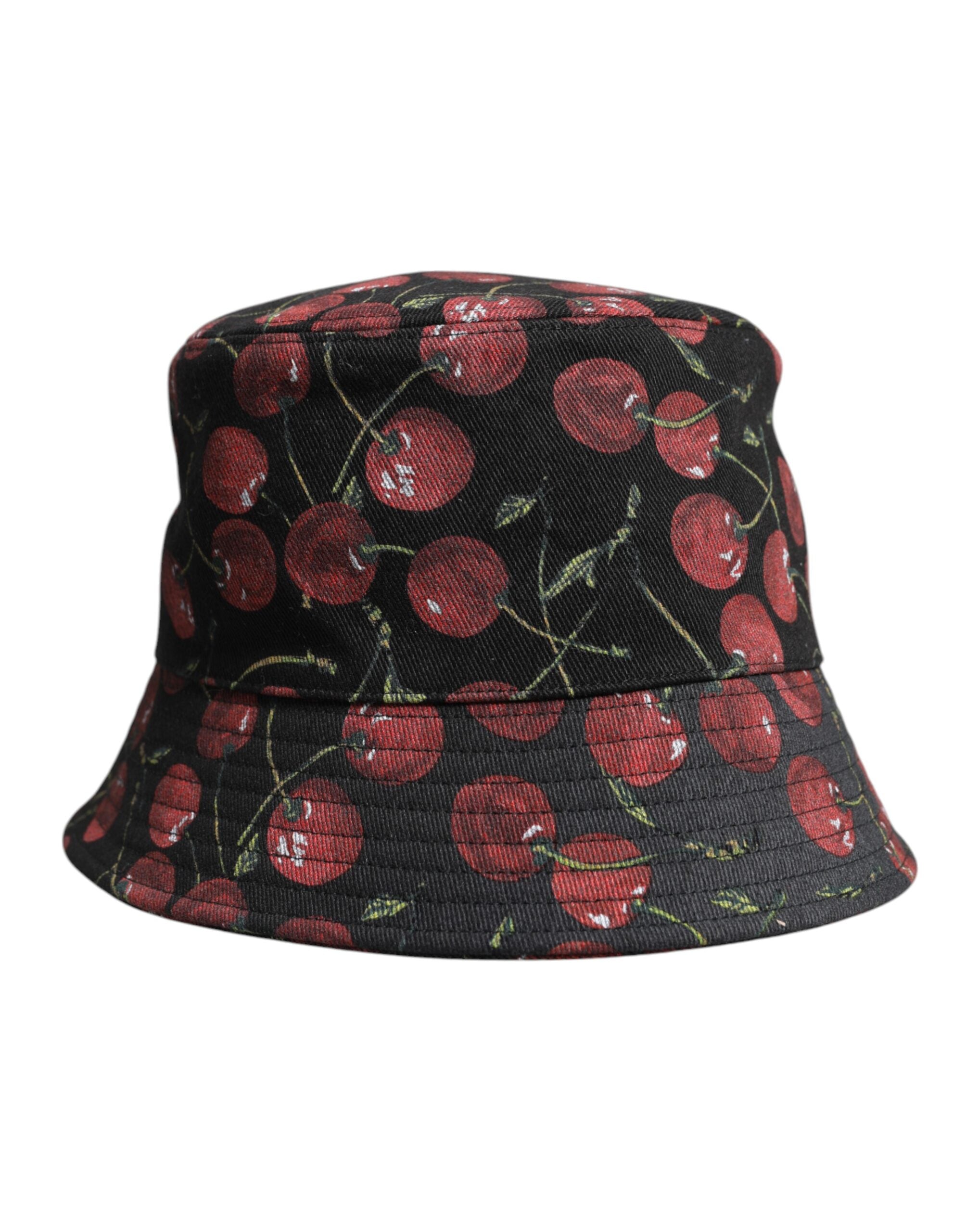Dolce & Gabbana Black Cotton Bucket Hat with Wide Brim-3