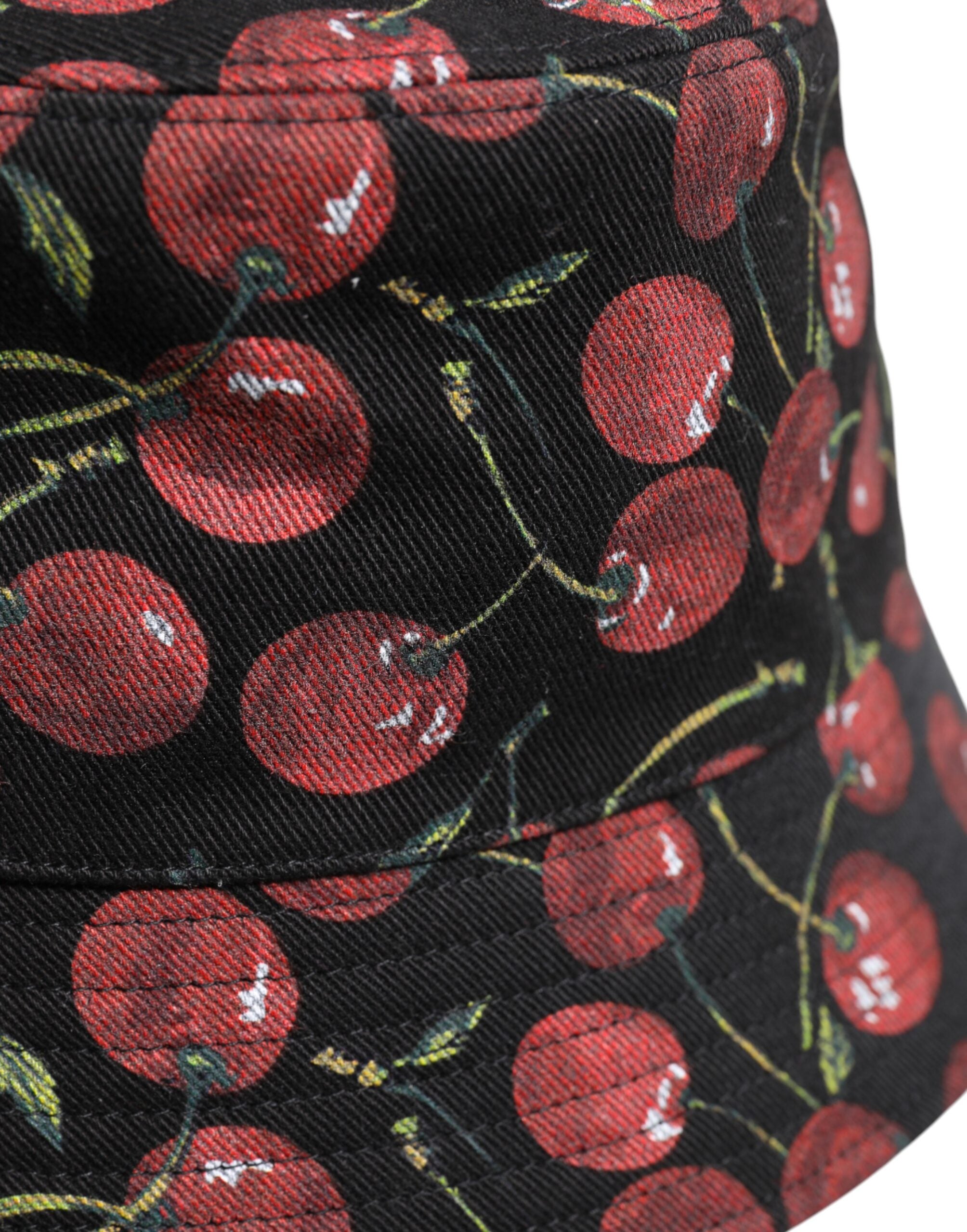 Dolce & Gabbana Black Cotton Bucket Hat with Wide Brim-5