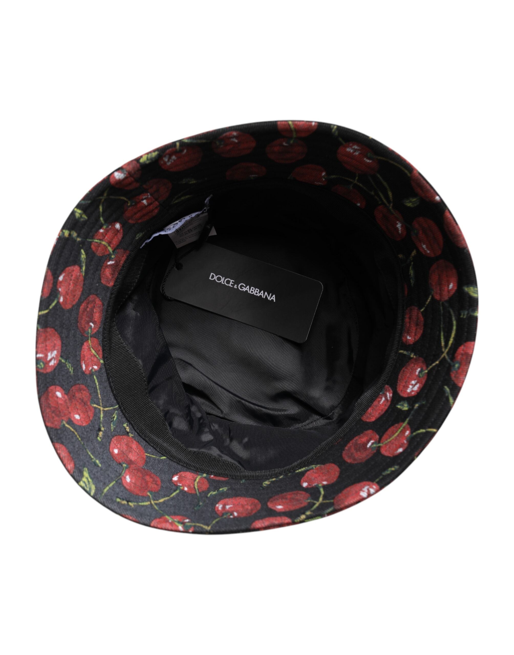 Dolce & Gabbana Black Cotton Bucket Hat with Wide Brim-6