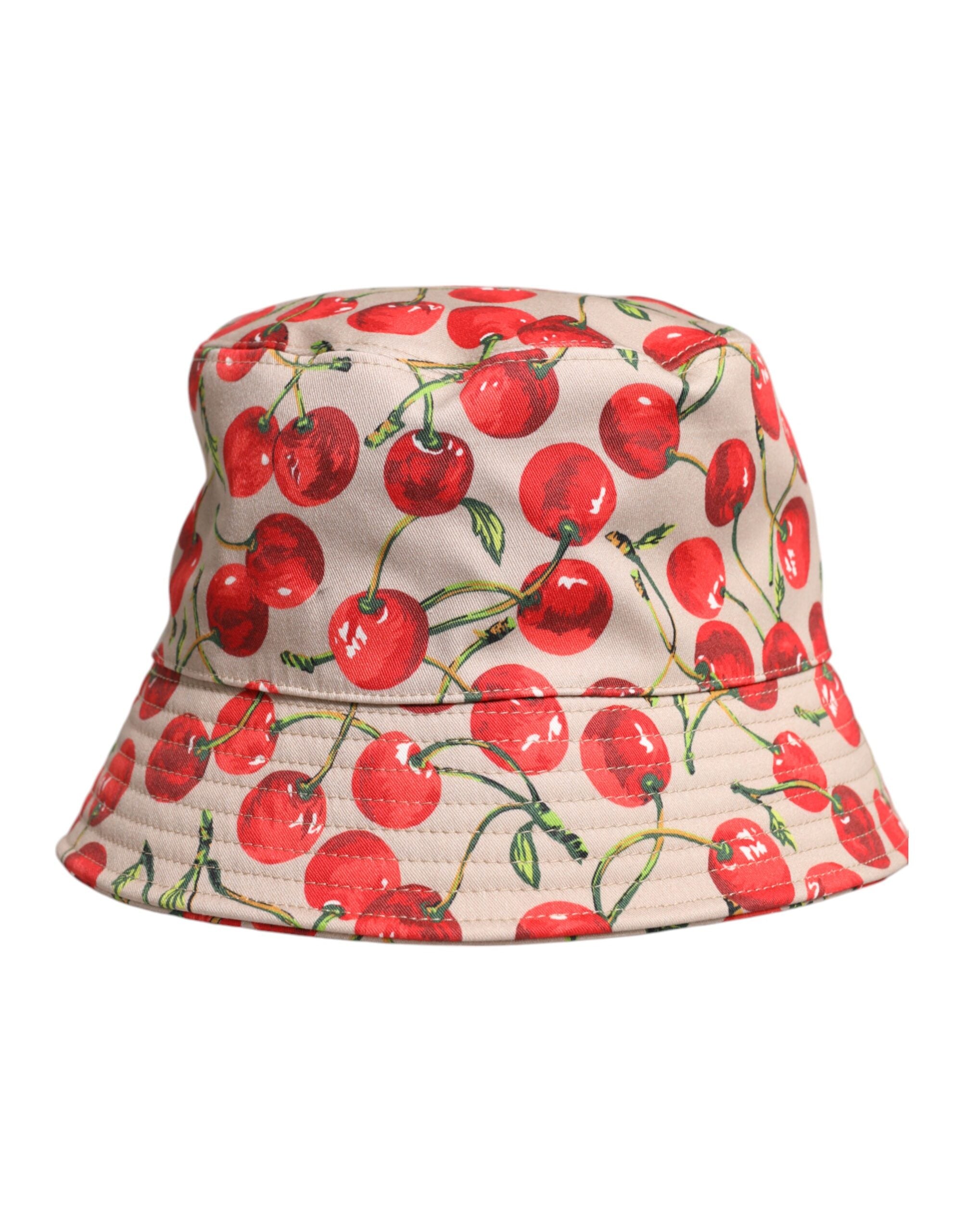 Dolce & Gabbana beige cotton printed wide brim bucket hat-3