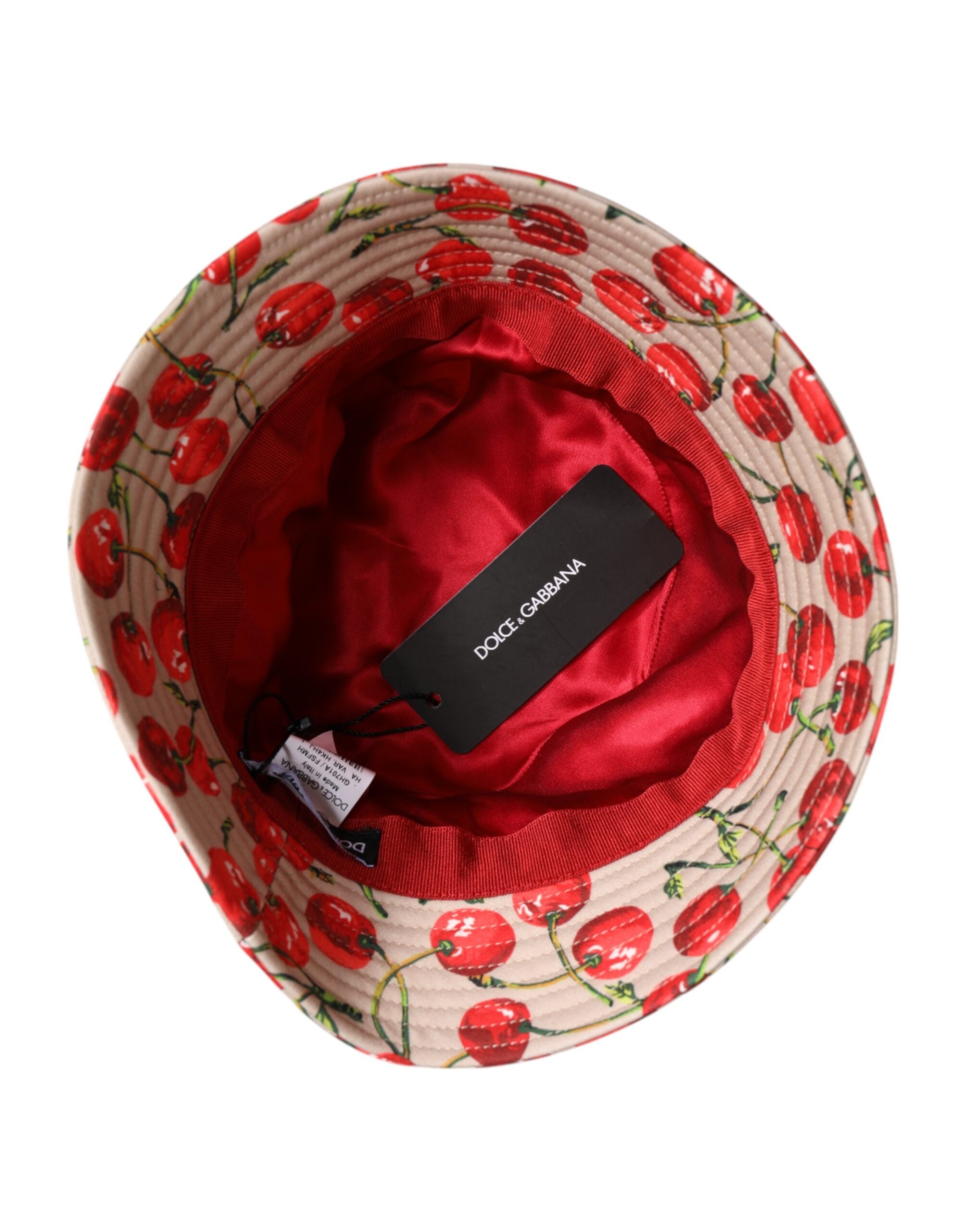 Dolce & Gabbana beige cotton printed wide brim bucket hat-5