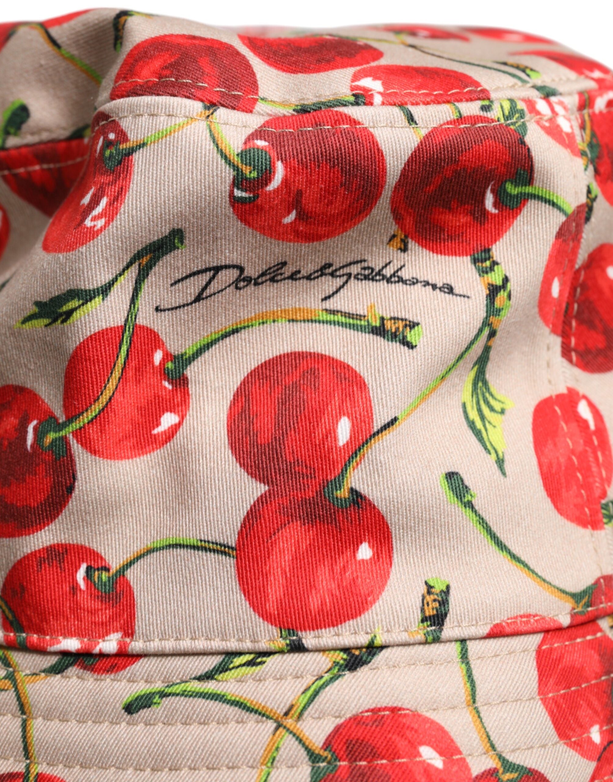 Dolce & Gabbana beige cotton printed wide brim bucket hat-7