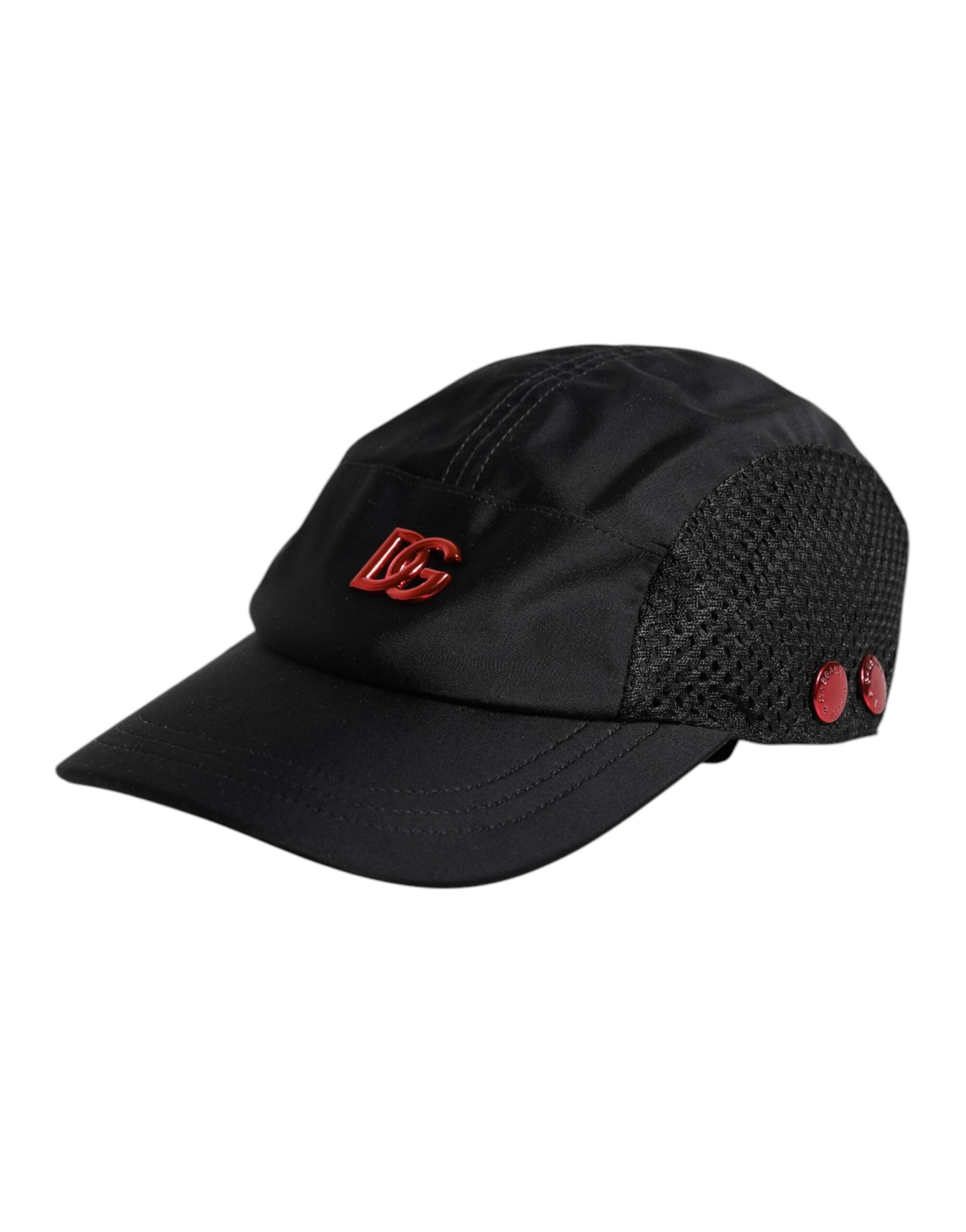 Dolce & Gabbana Schwarze Nylon DG Logo 6 Panels Baseballmütze-3