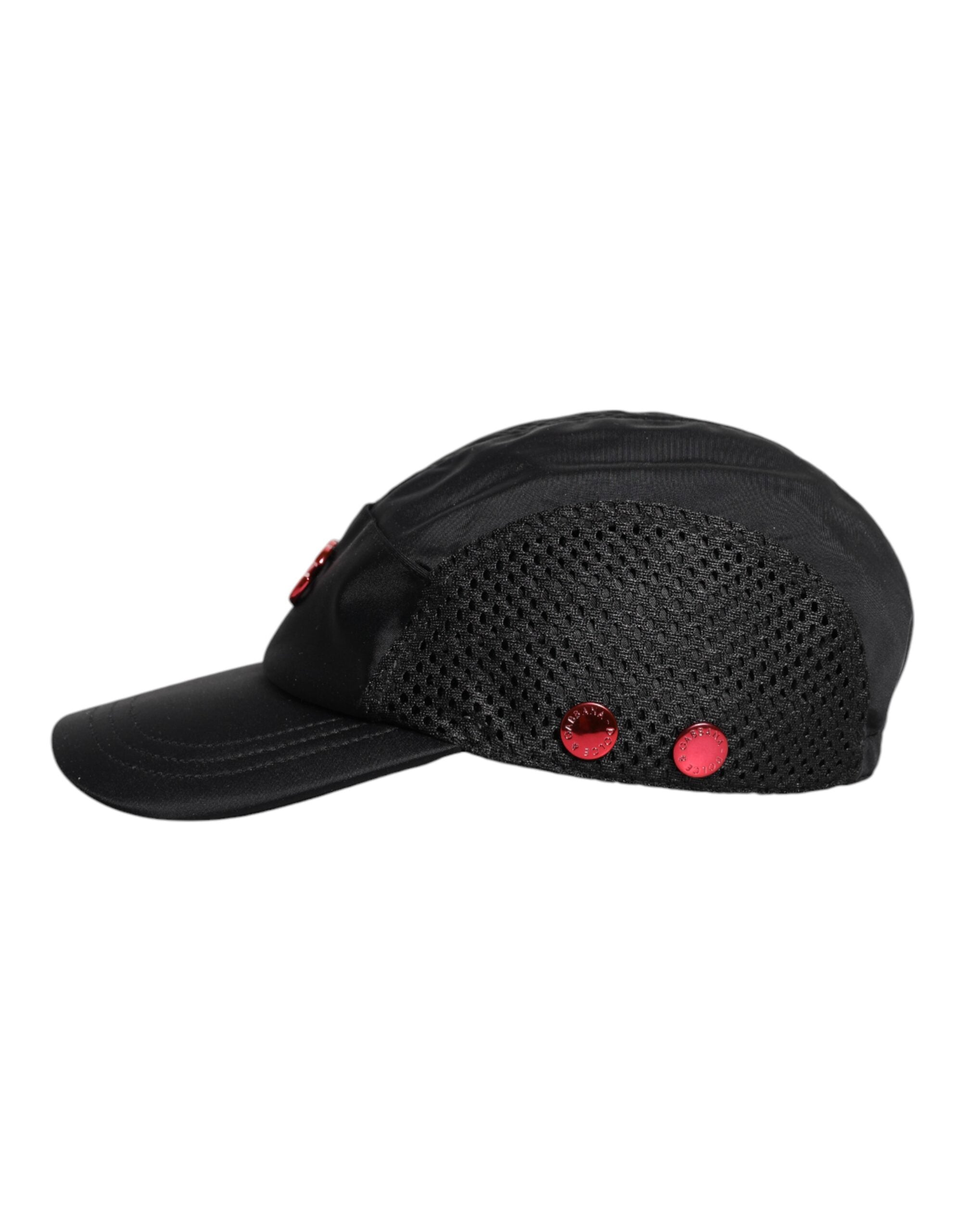 Dolce & Gabbana Schwarze Nylon DG Logo 6 Panels Baseballmütze-4