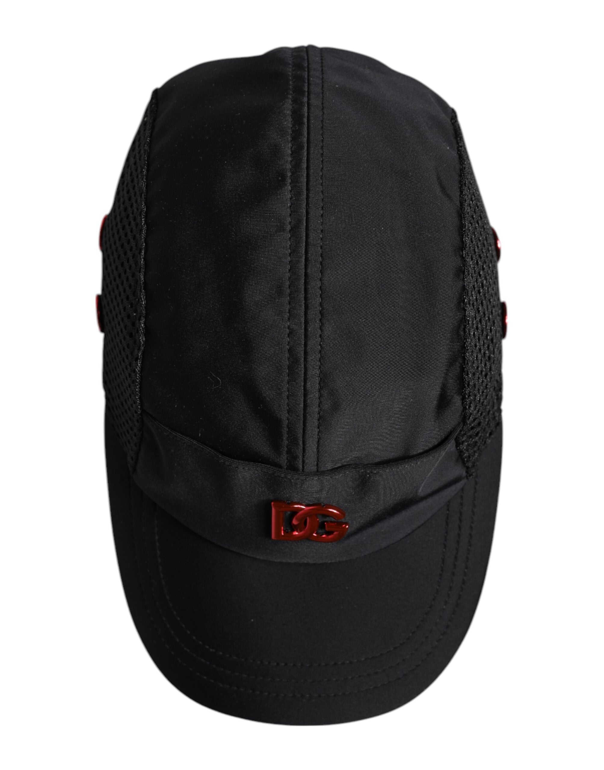 Dolce & Gabbana Schwarze Nylon DG Logo 6 Panels Baseballmütze-6