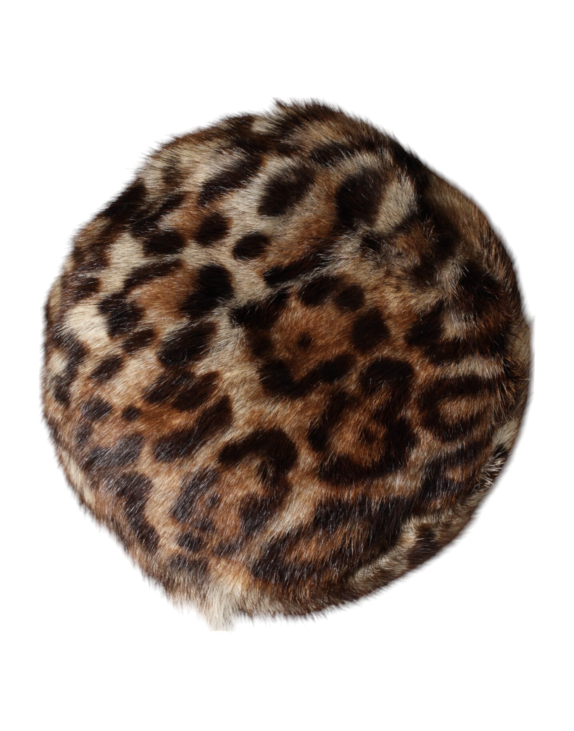 Dolce & Gabbana Brown Leopard Faux Fur Women's Bucket Hat-4