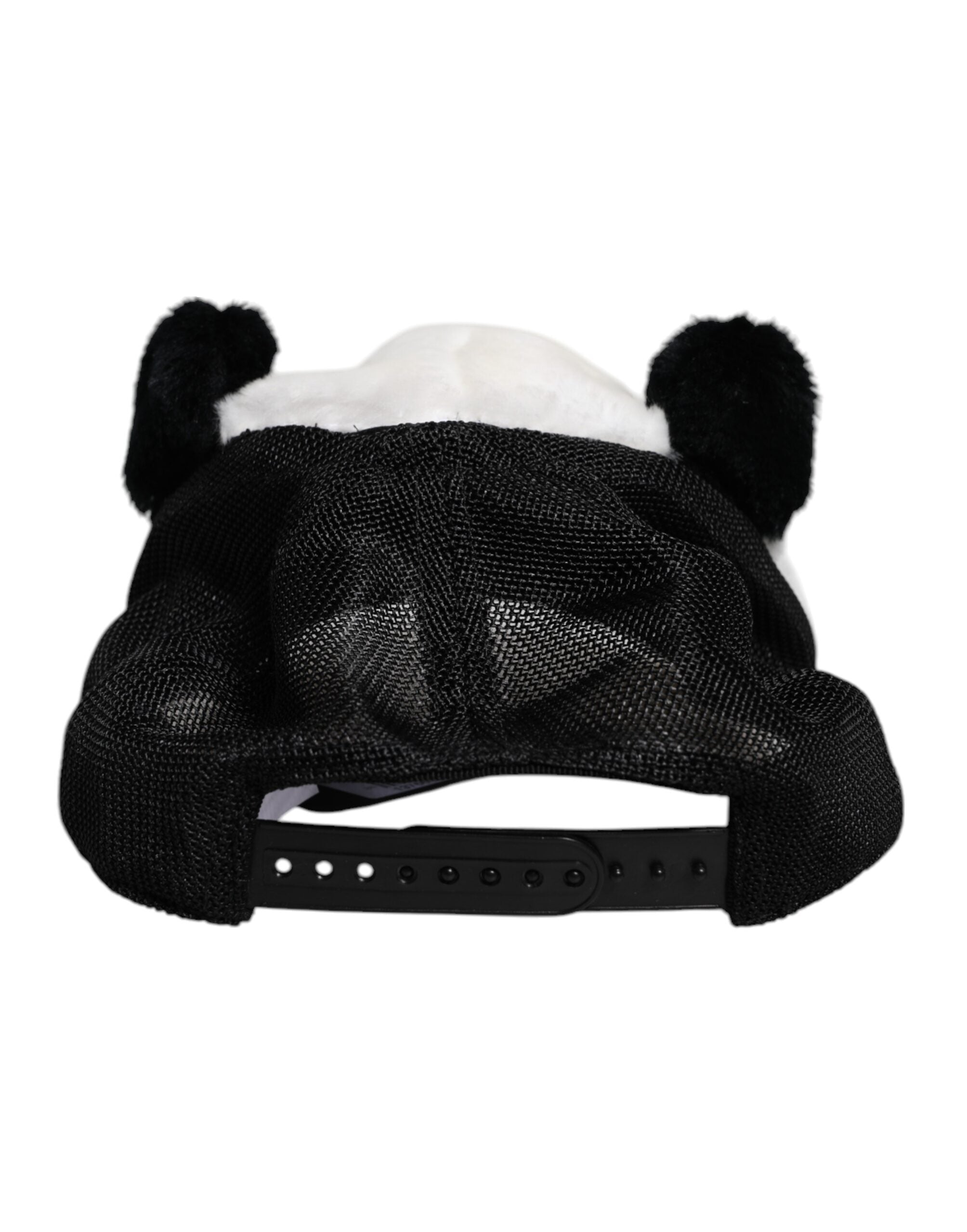 Dolce & Gabbana Black and White Panda Fur Women's Baseball Cap-4