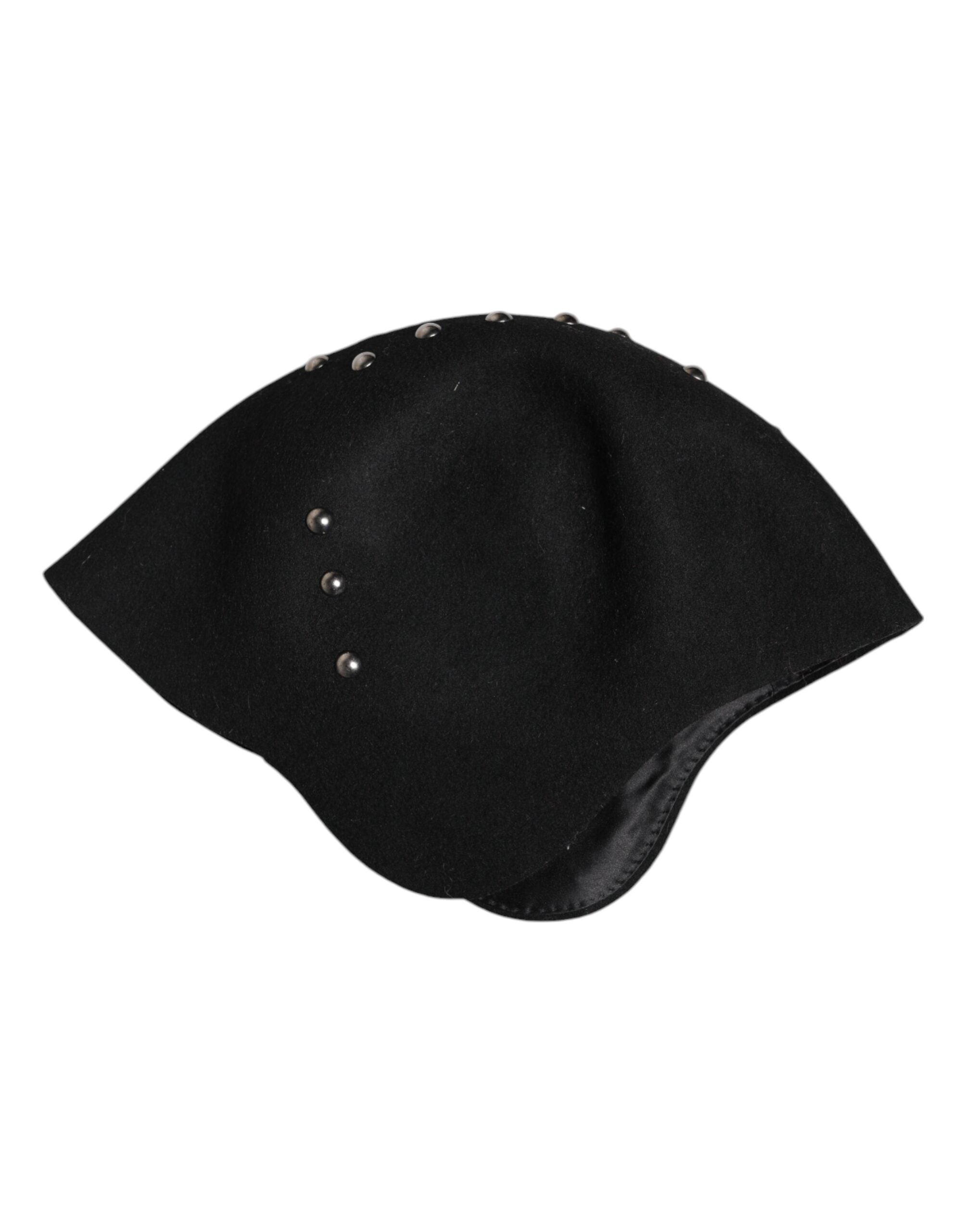 Dolce & Gabbana Black Wool Multicolor Embellished Cloche Hat-6