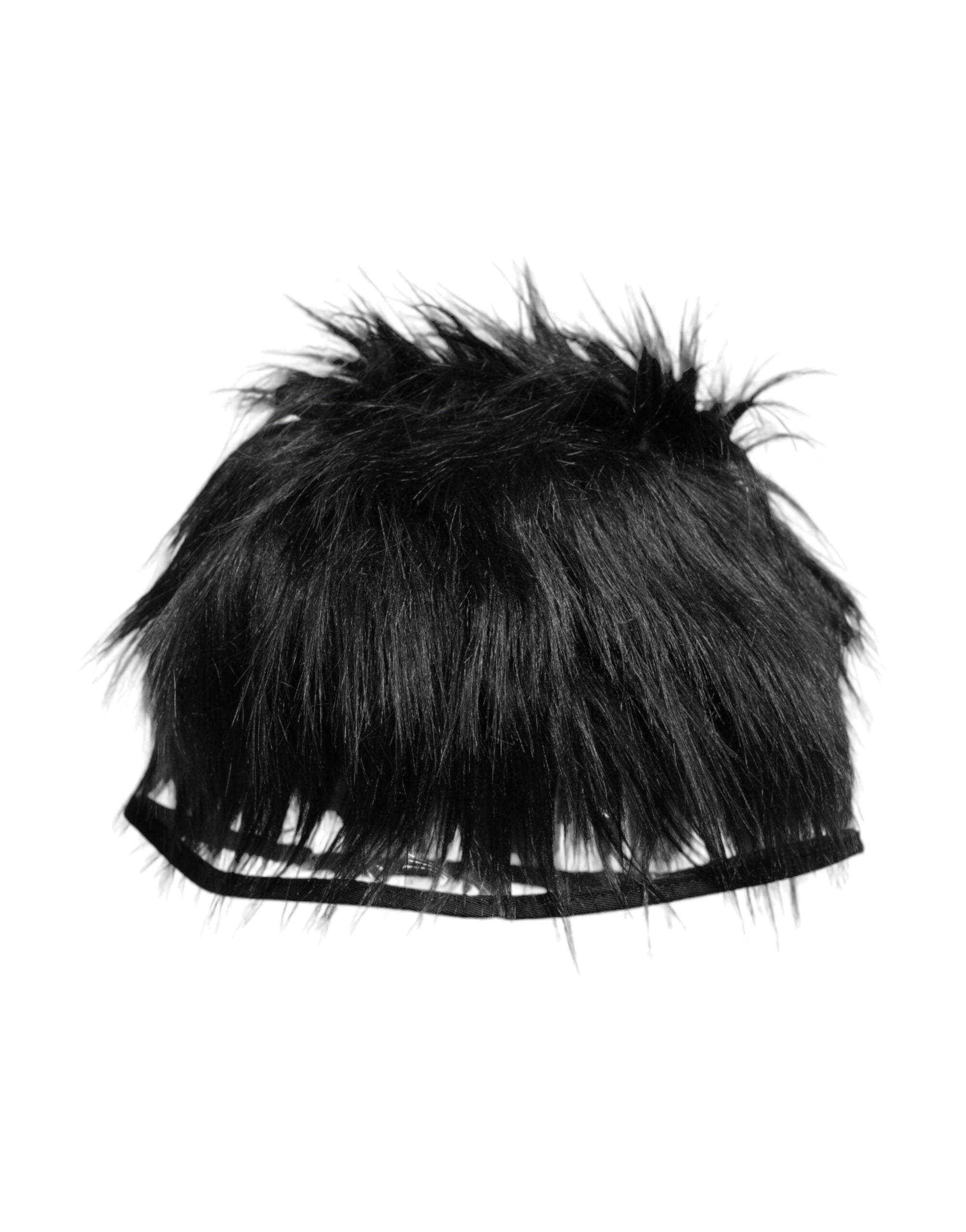Dolce & Gabbana Black Faux Fur Bucket Hat-2