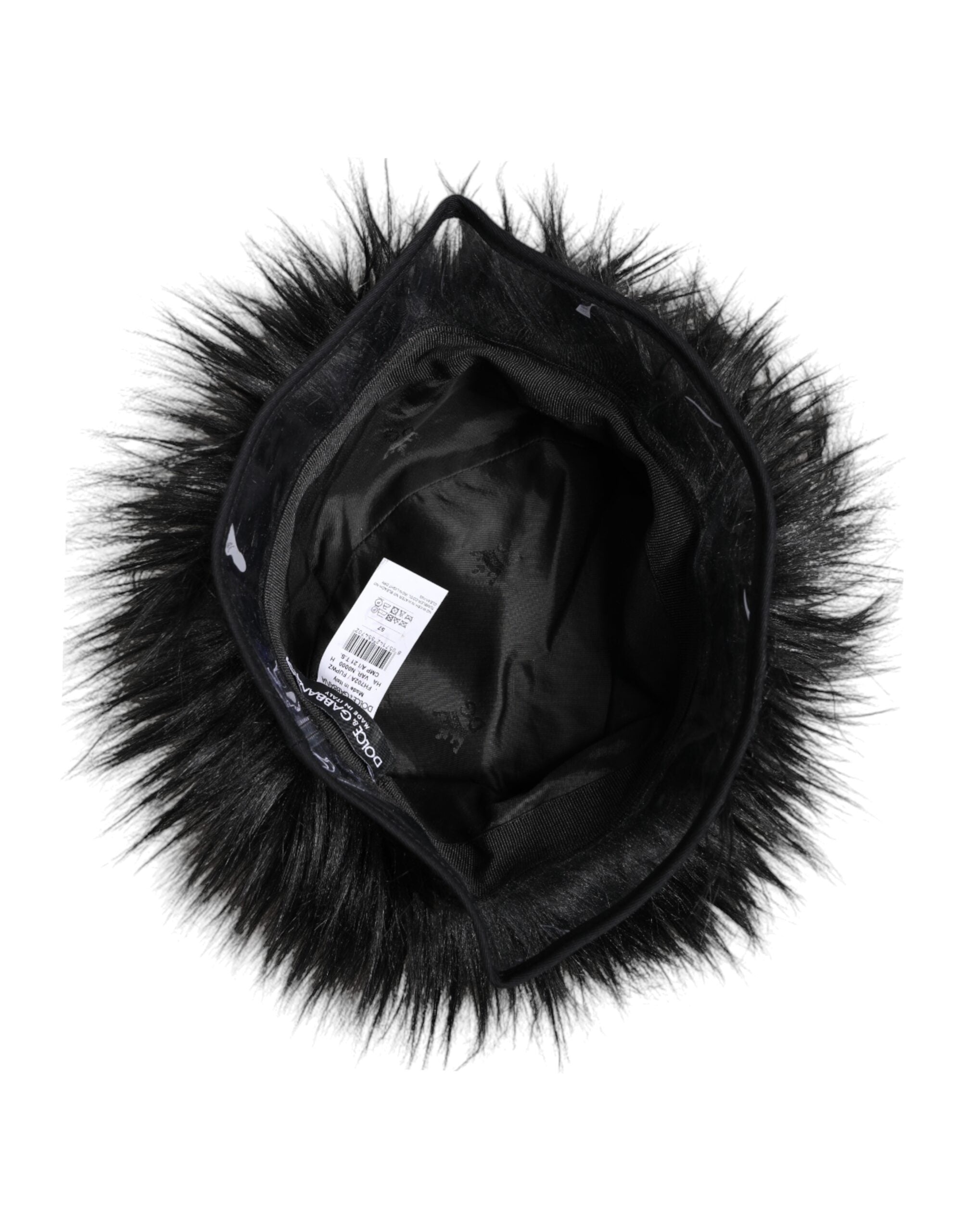 Dolce & Gabbana Black Faux Fur Bucket Hat-6