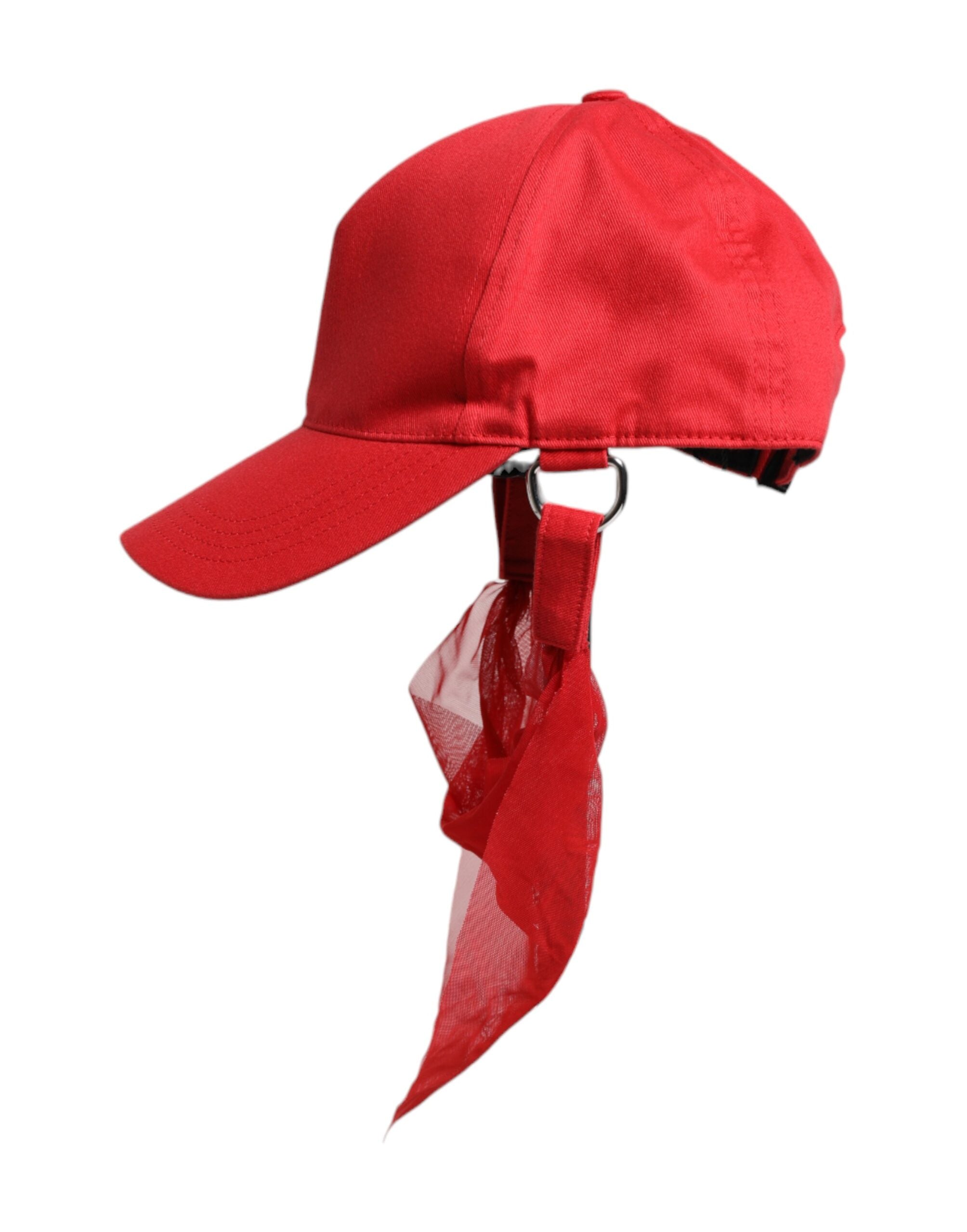 Dolce & Gabbana Rote Baumwolle 6 Panels Frauen Baseballmütze-3