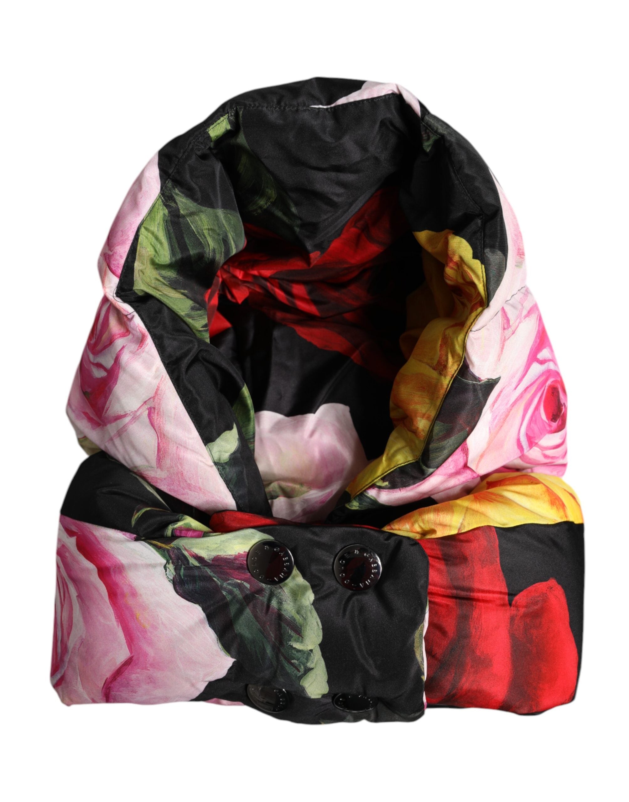 Dolce & Gabbana Schwarzer Blumendruck Ganzkopf-Wickelhut-2