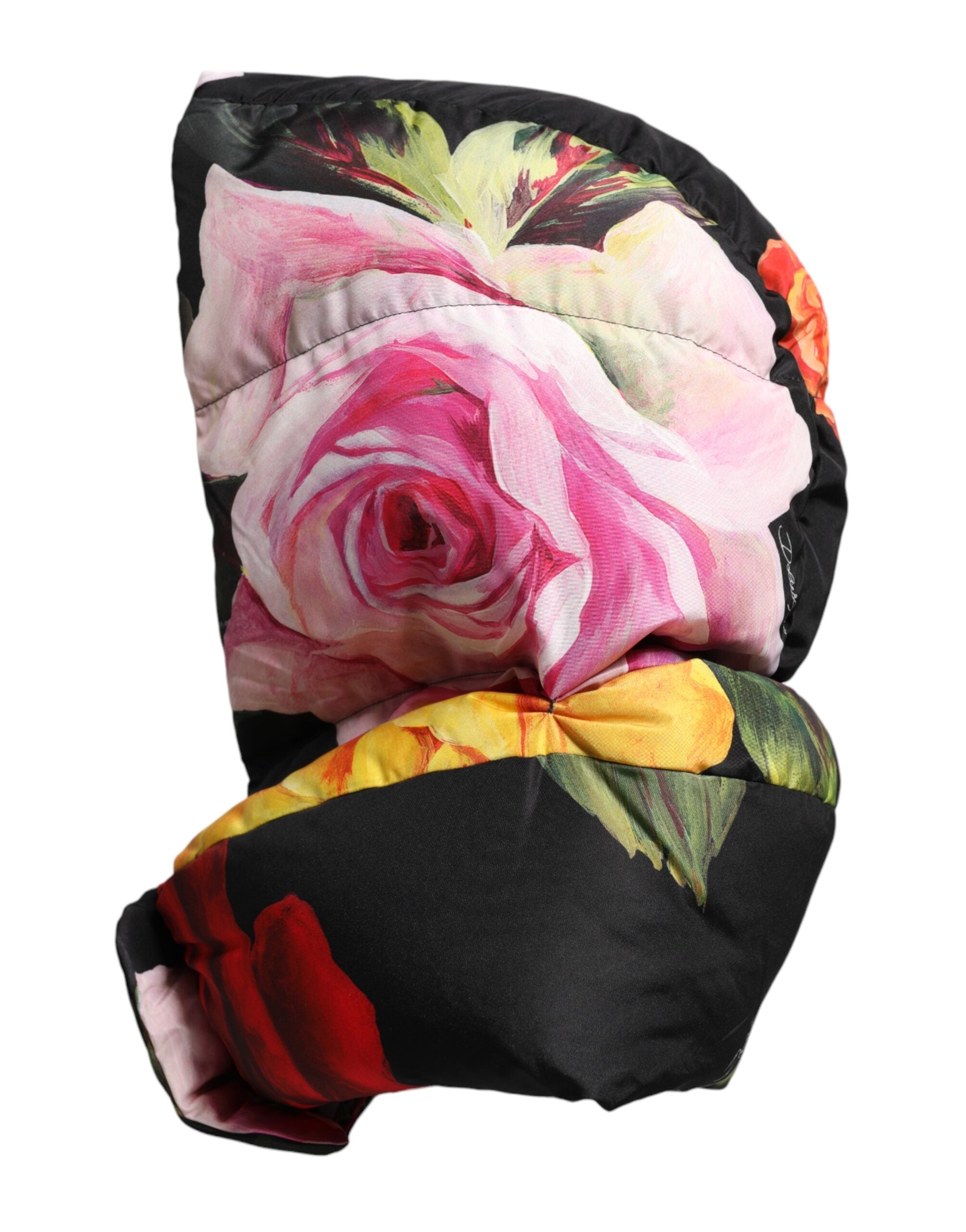 Dolce & Gabbana Schwarzer Blumendruck Ganzkopf-Wickelhut-4