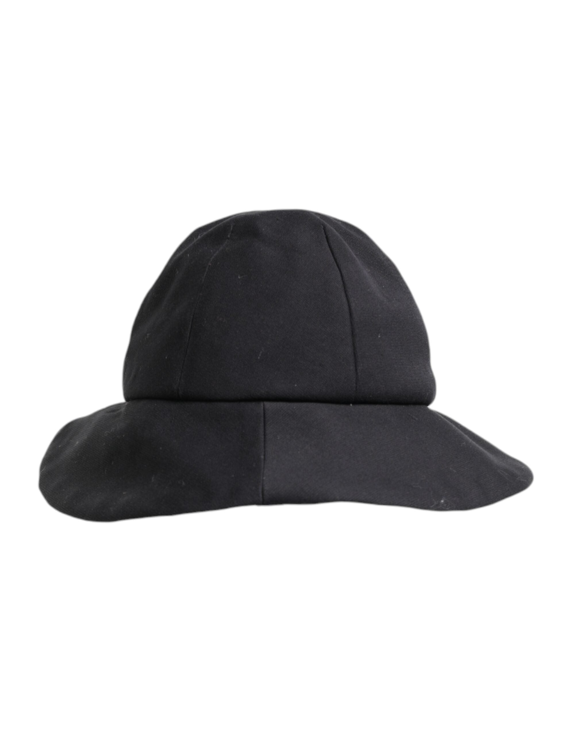 Dolce & Gabbana Schwarzer Eimerhut aus Baumwolle mit breiter Krempe-4