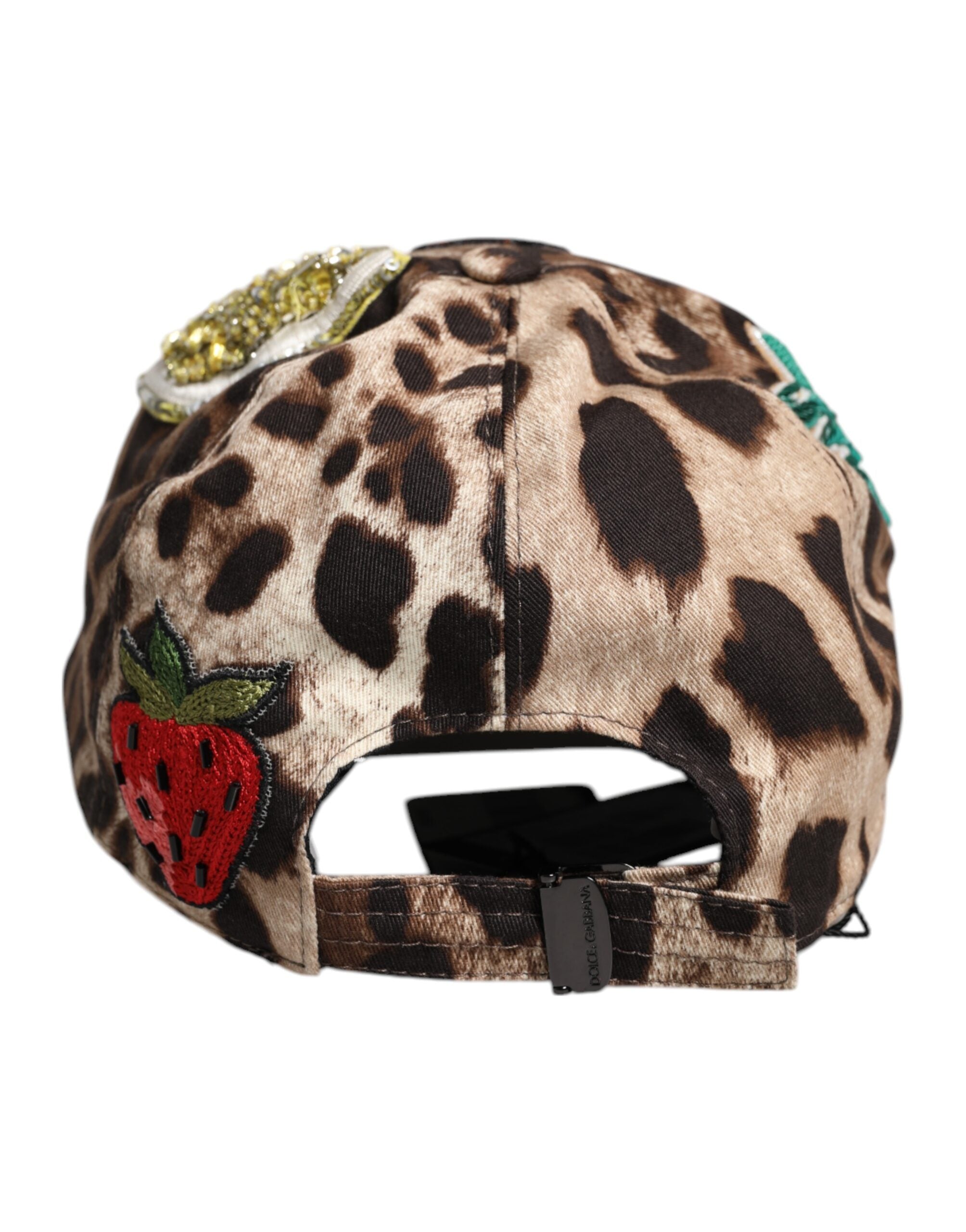 Dolce & Gabbana Brown Leopard Sequin Sicily Baseball Cap-5