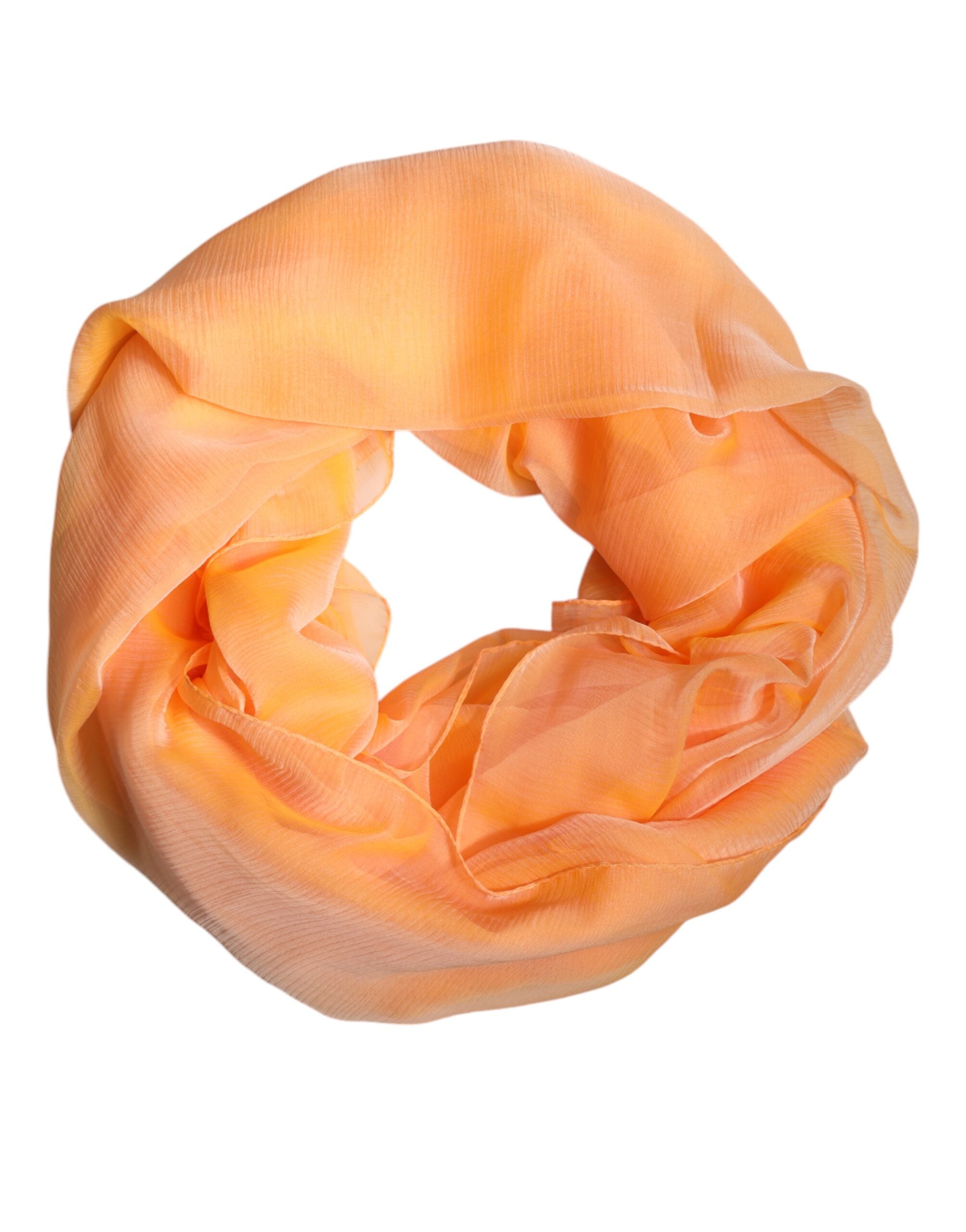 Dolce & Gabbana orange silk rectangular scarf with wrap-2