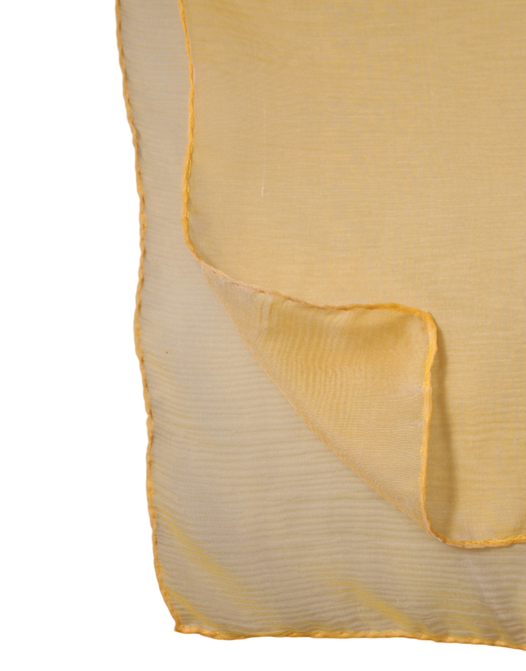 Dolce & Gabbana Yellow Silk Rectangle Wrap Scarf-6