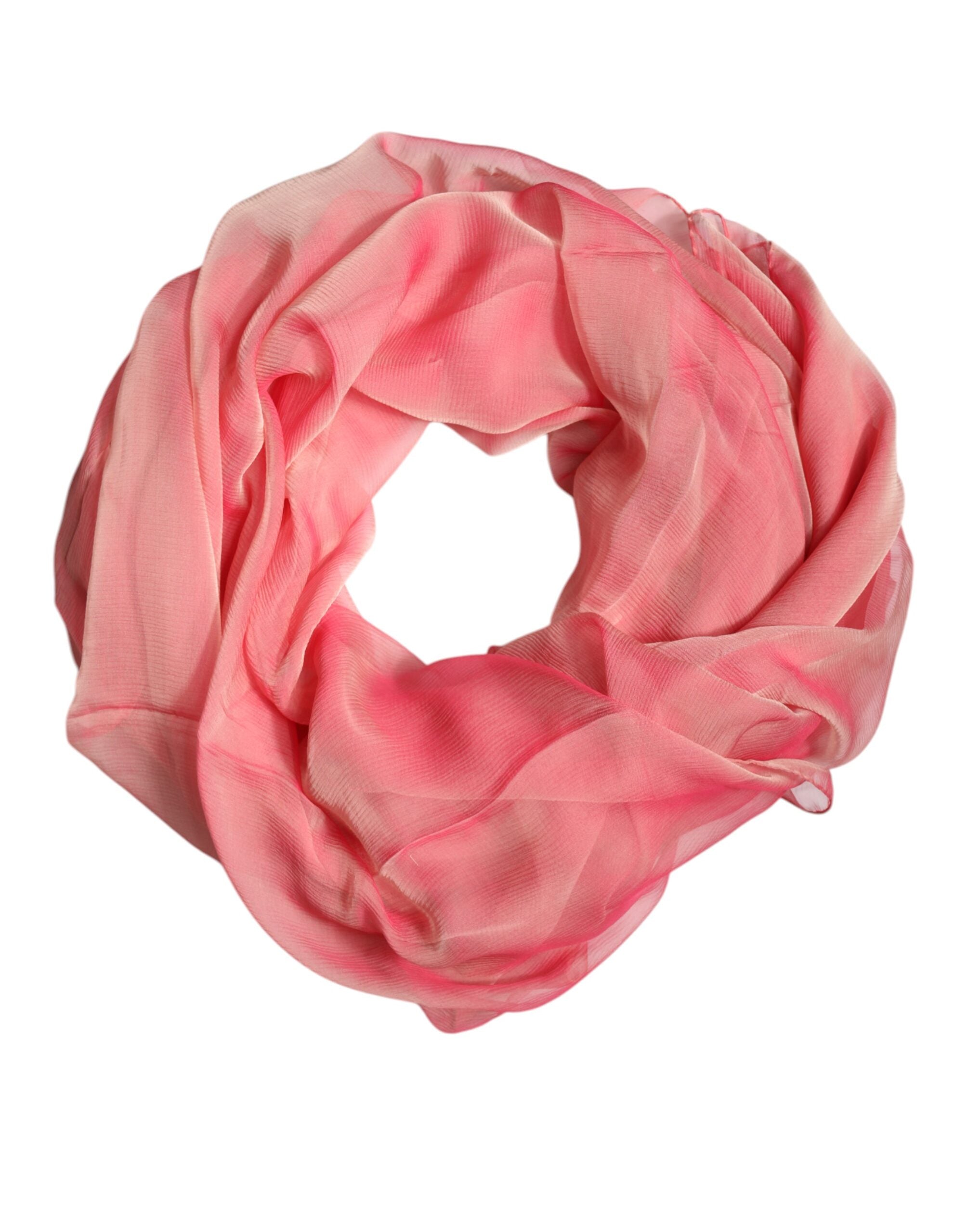Dolce & Gabbana Pink Silk Rectangle Women's Wrap Scarf-1