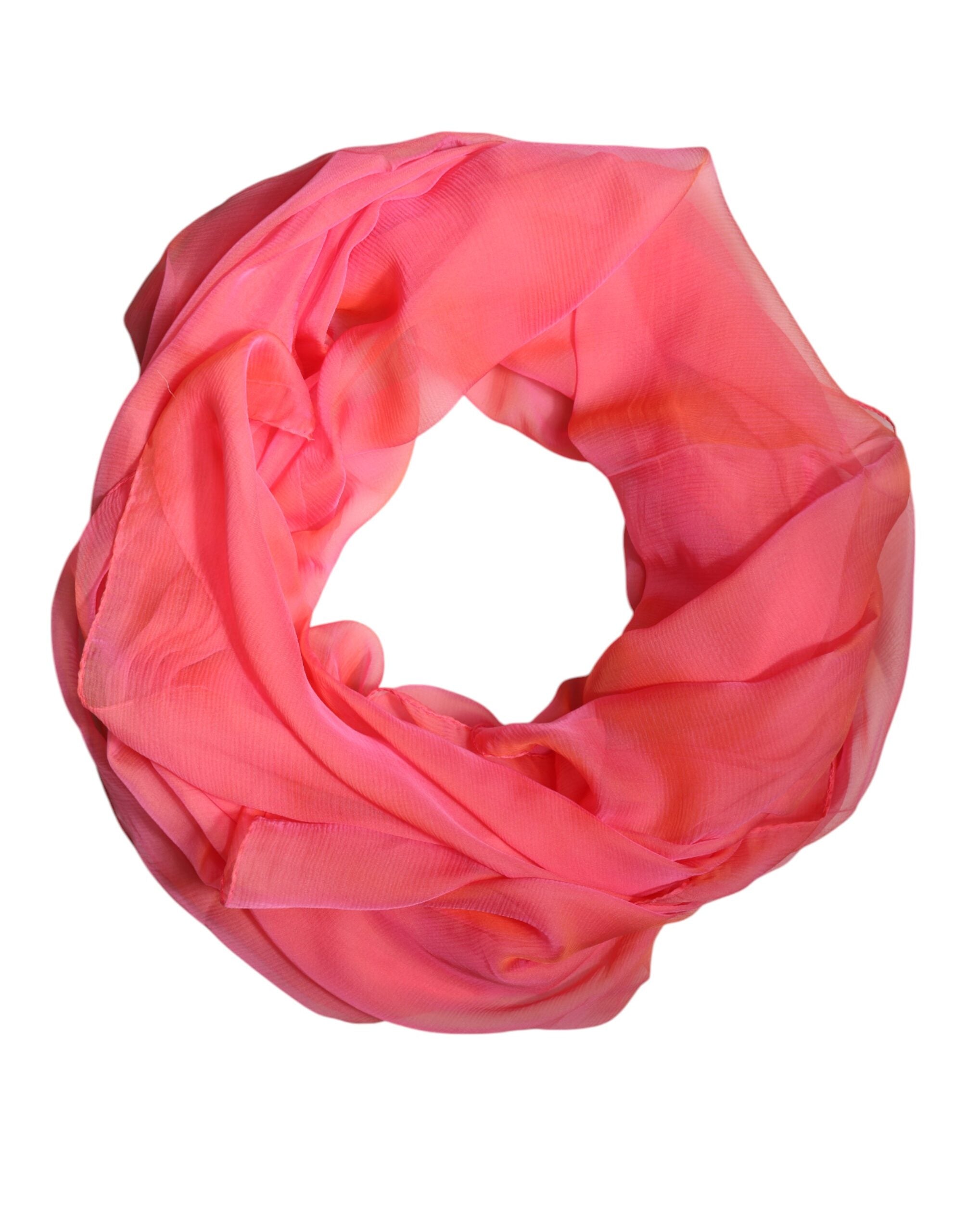 Dolce & Gabbana Pink Silk Rectangle Women's Wrap Scarf-1