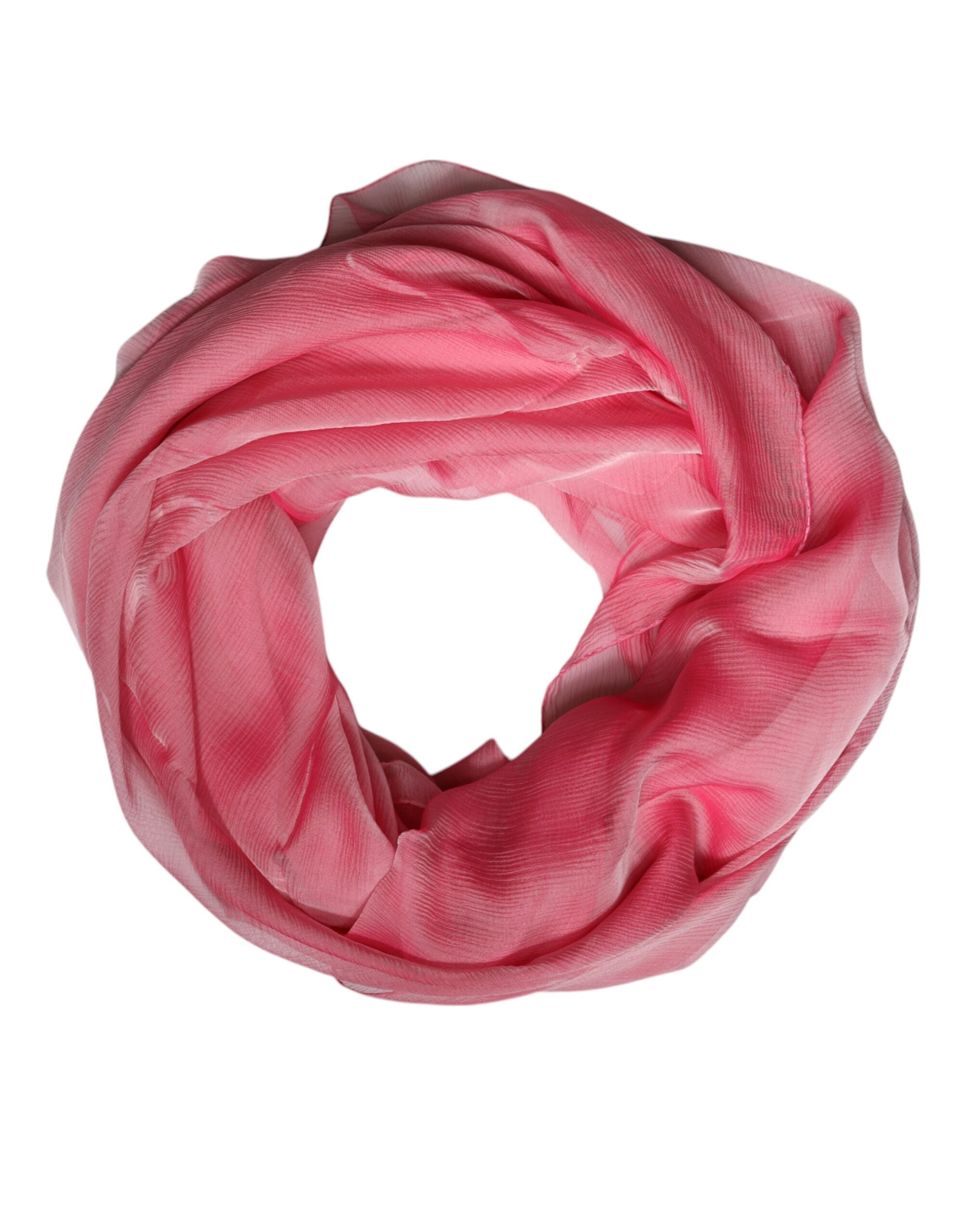 Dolce & Gabbana Pink Silk Rectangle Women's Wrap Scarf-2