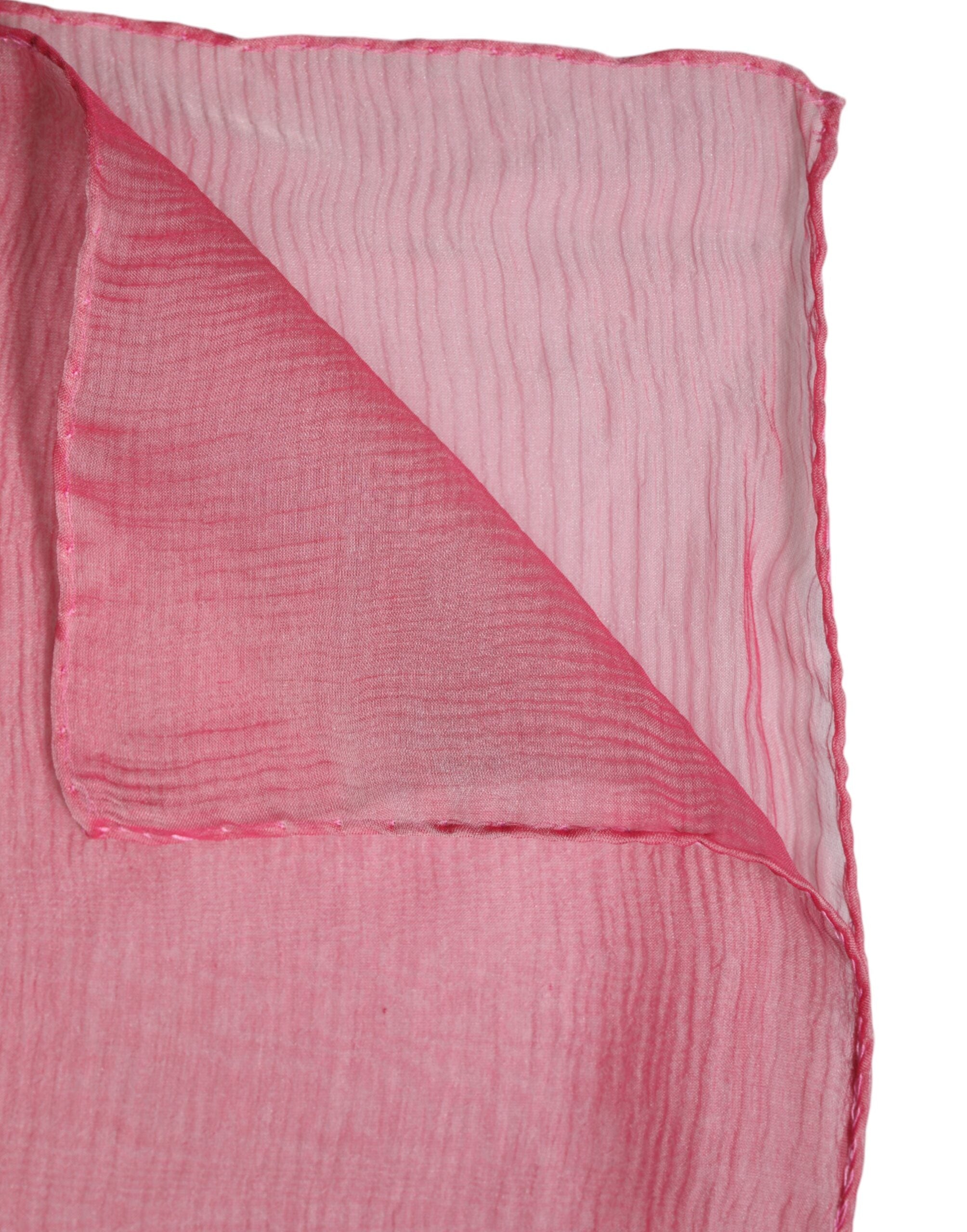 Dolce & Gabbana Pink Silk Rectangle Women's Wrap Scarf-6