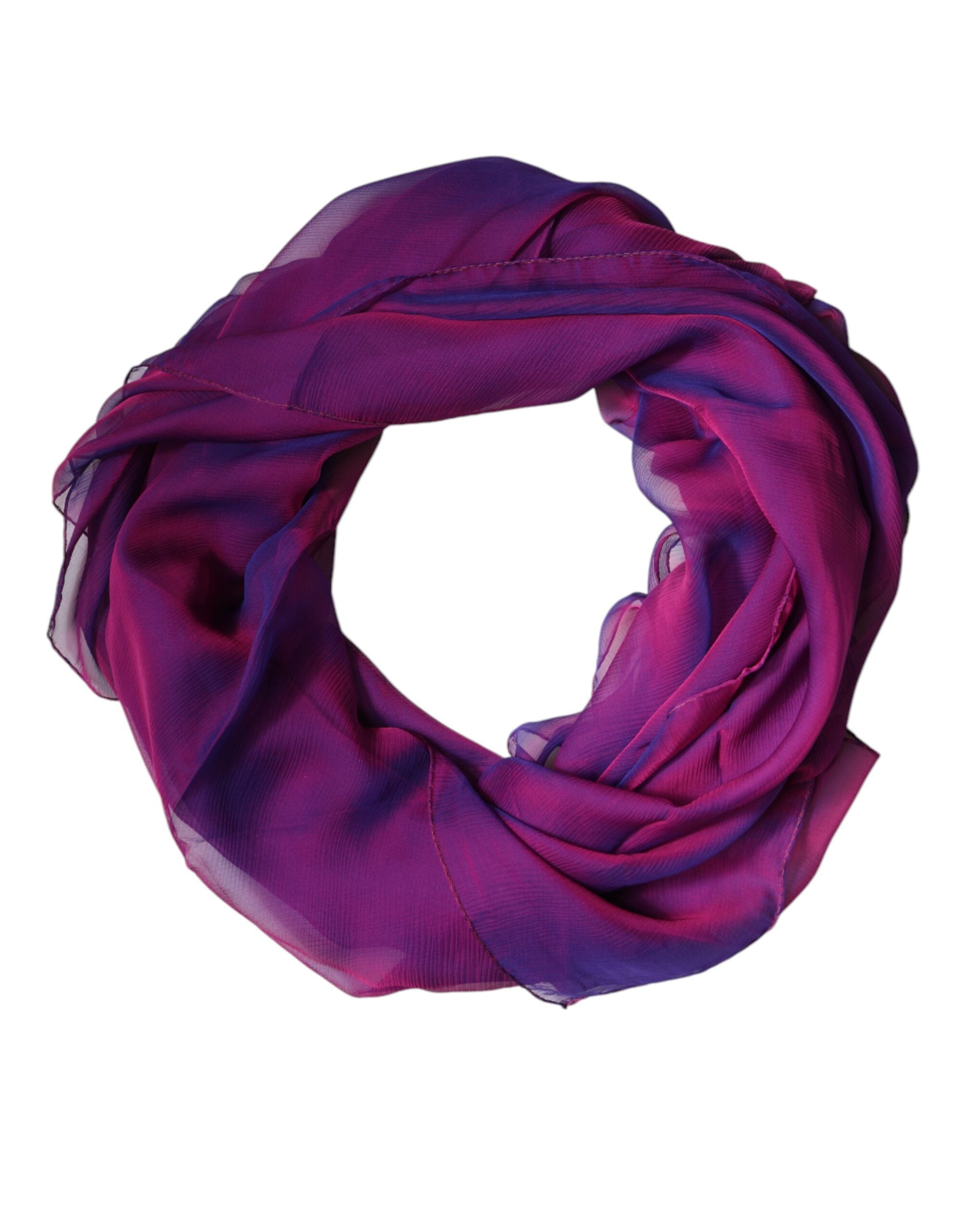 Dolce & Gabbana Purple Silk Scarf Rectangular Wrap Scarf-1