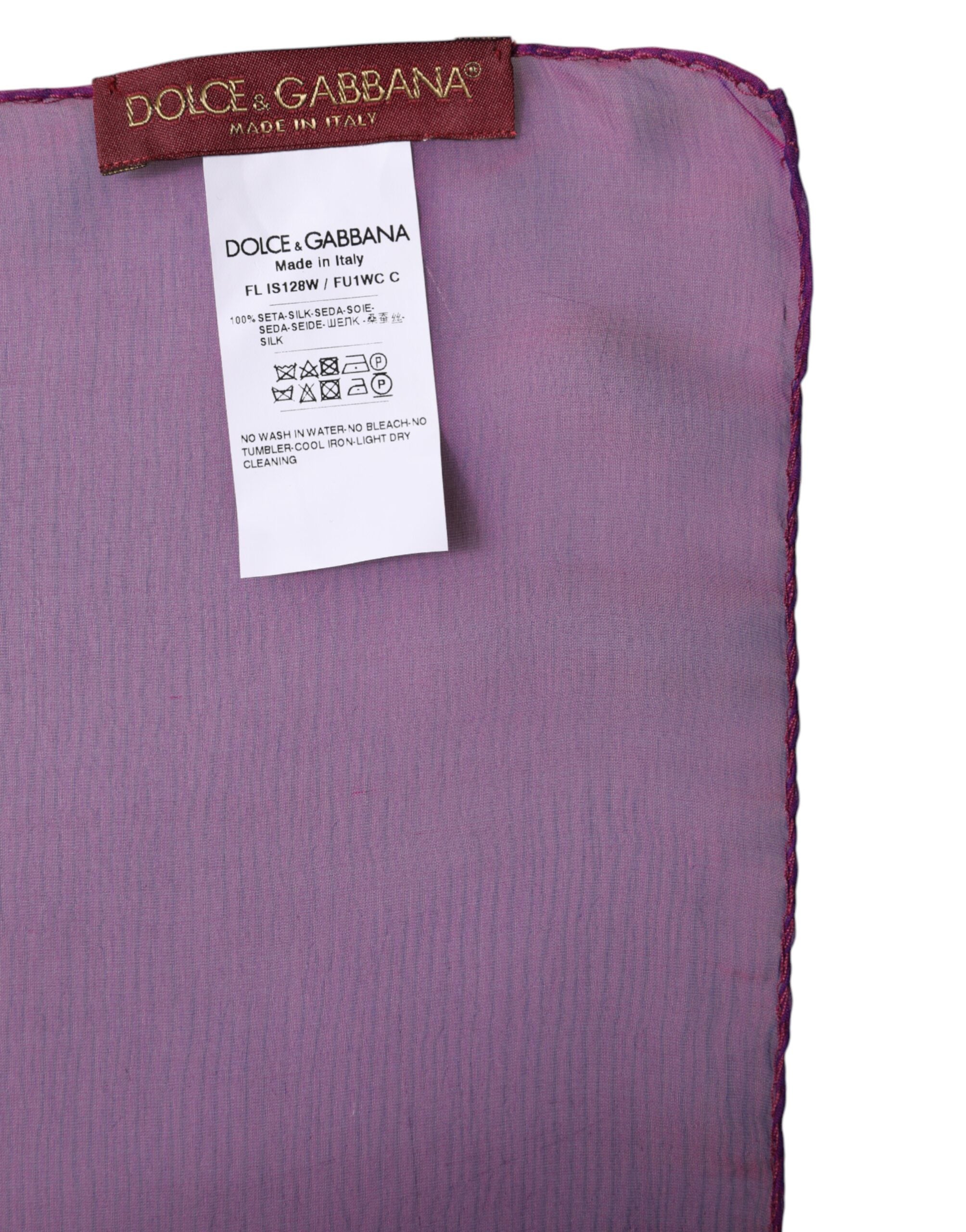 Dolce & Gabbana Purple Silk Scarf Rectangular Wrap Scarf-6