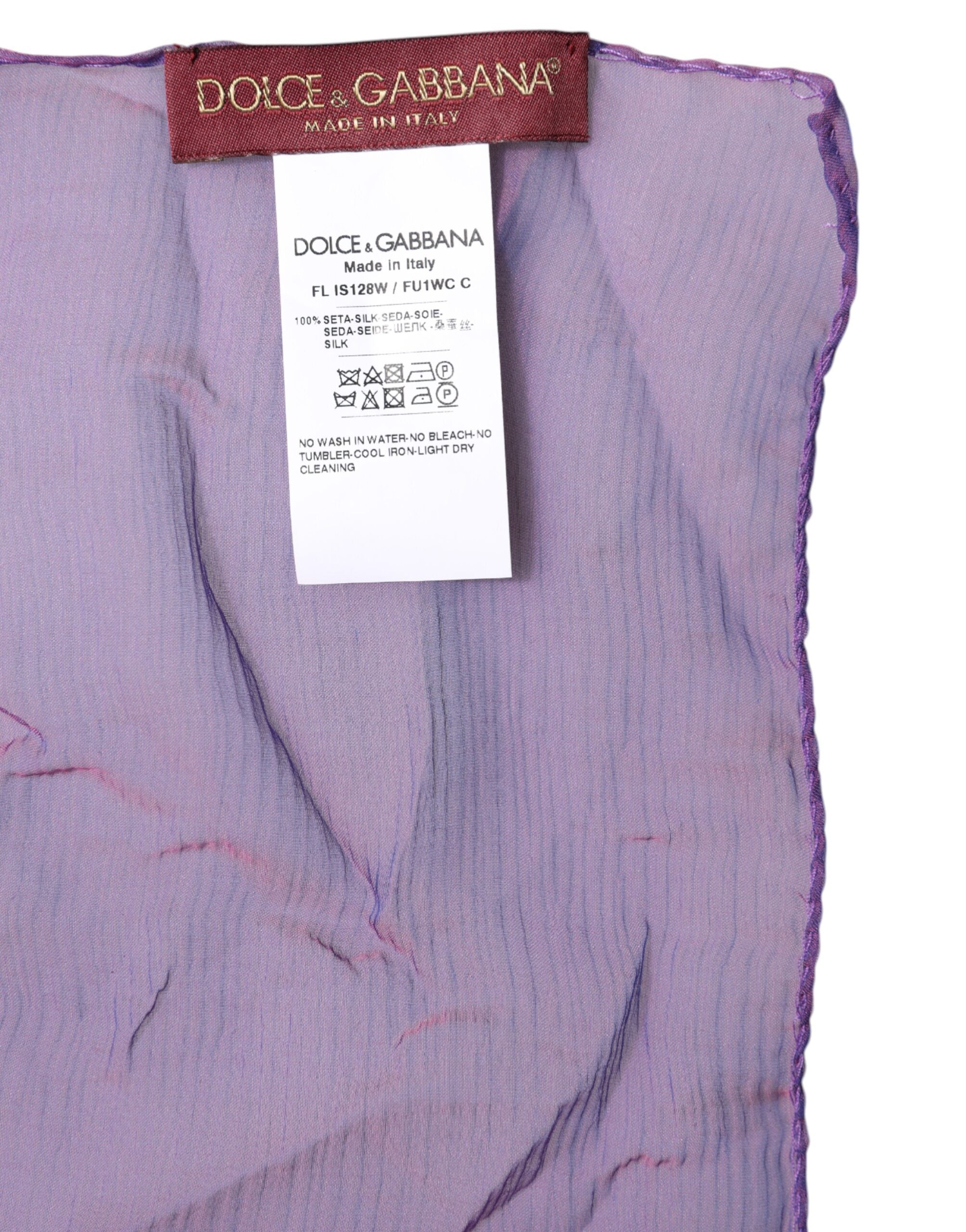 Dolce & Gabbana Lila Seidenschal Rechteck Wickelschal-6