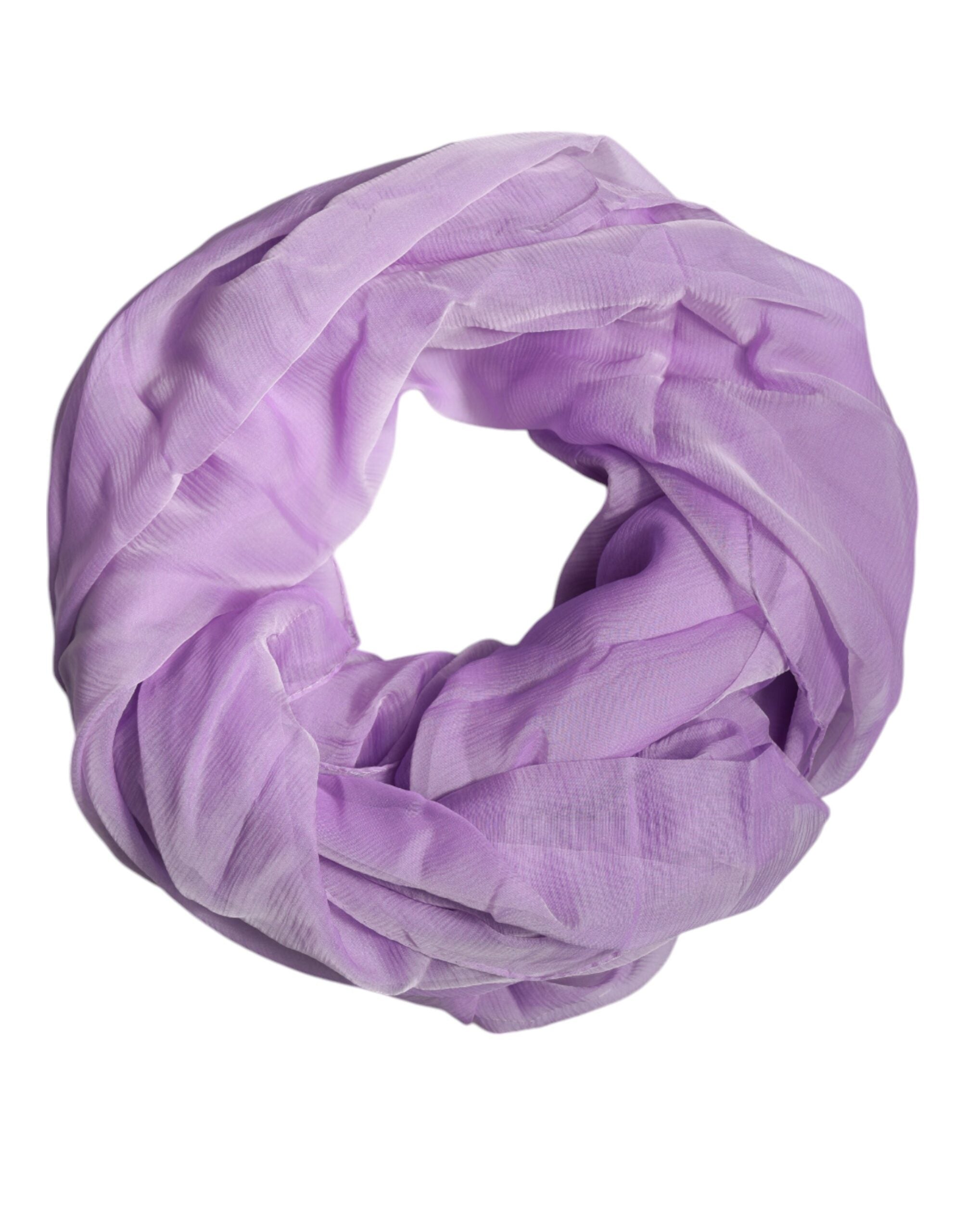 Pañuelo rectangular de seda morado de Dolce & Gabbana-1