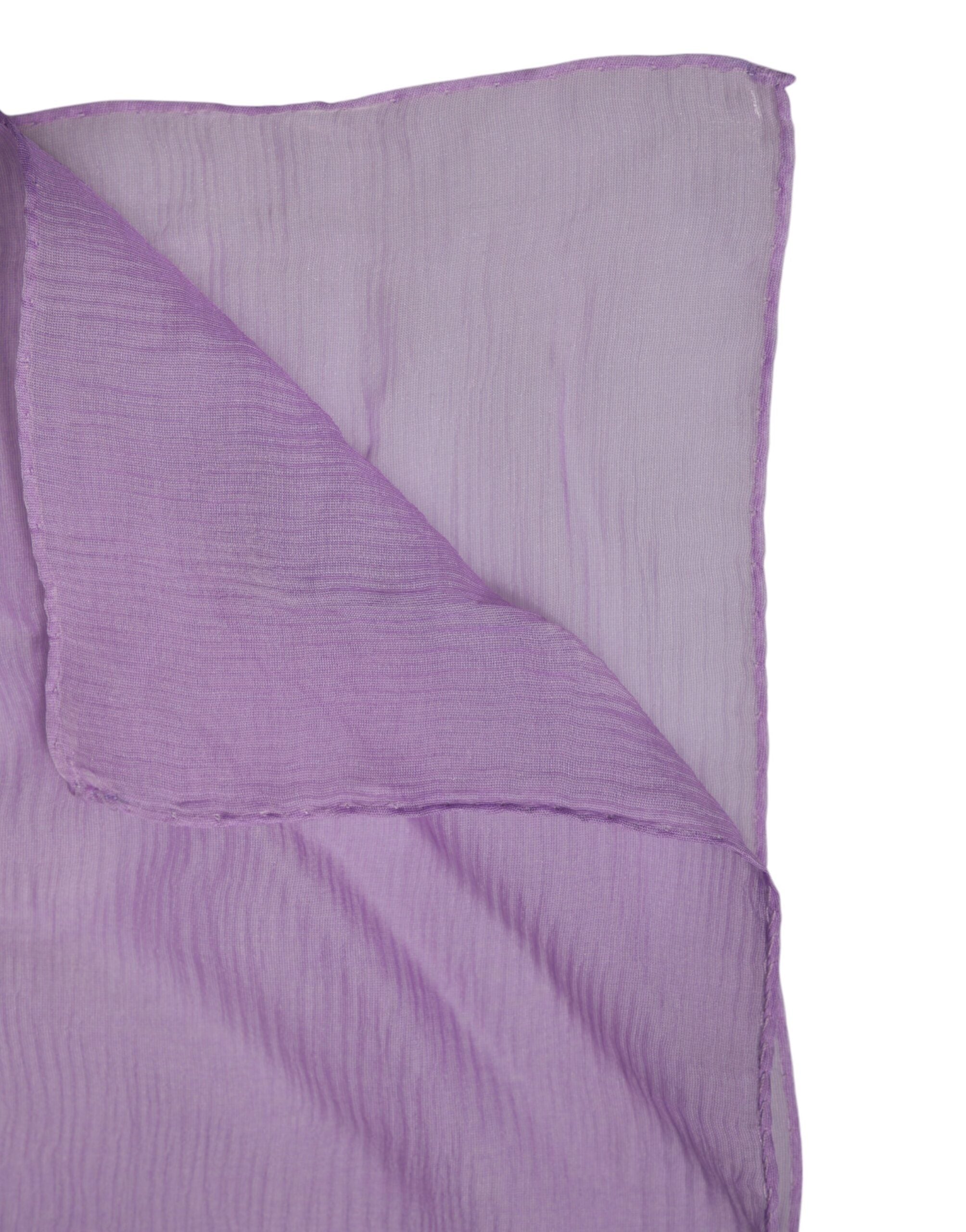 Pañuelo rectangular de seda morado de Dolce & Gabbana-5
