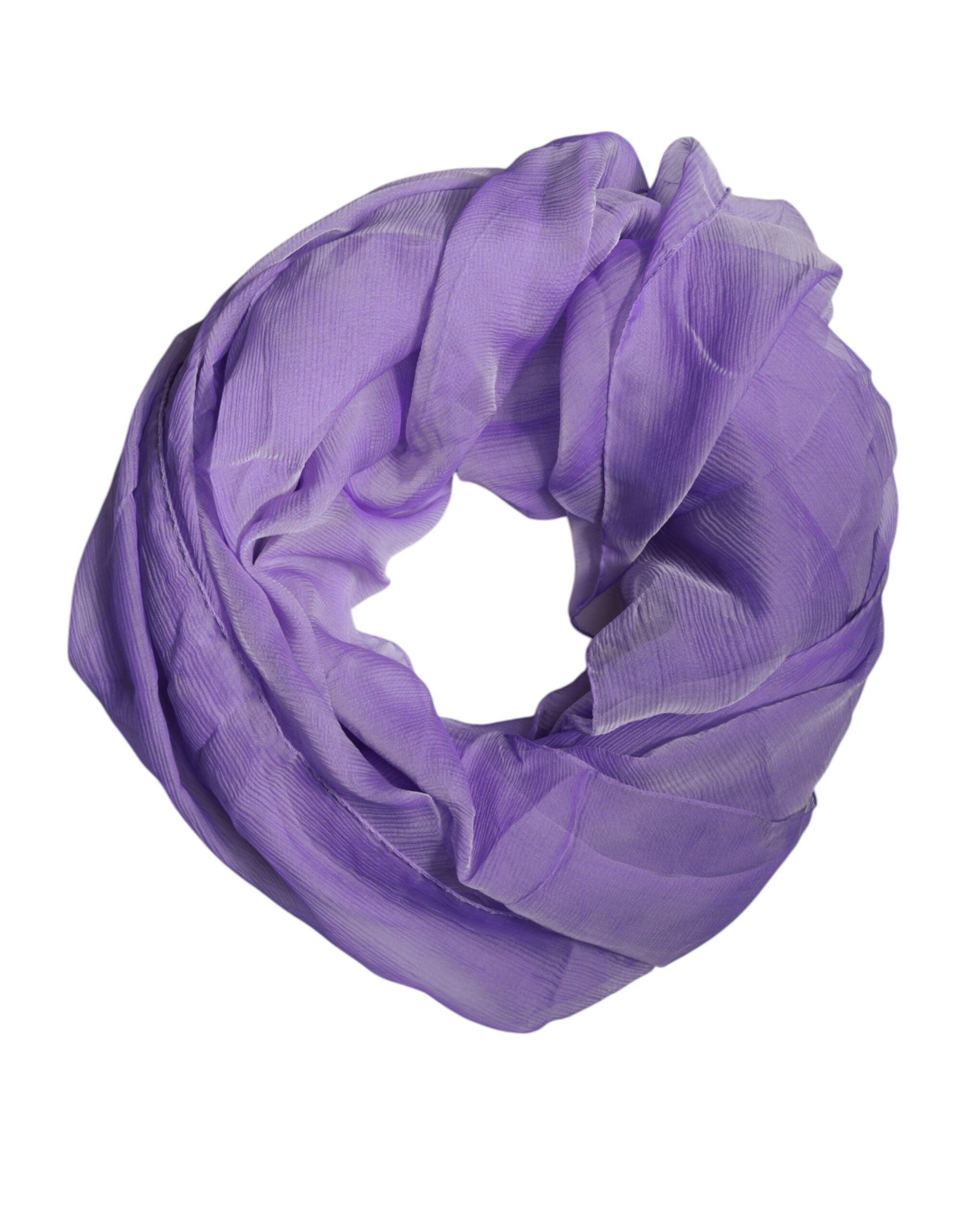 Pañuelo rectangular de seda morado de Dolce & Gabbana-1