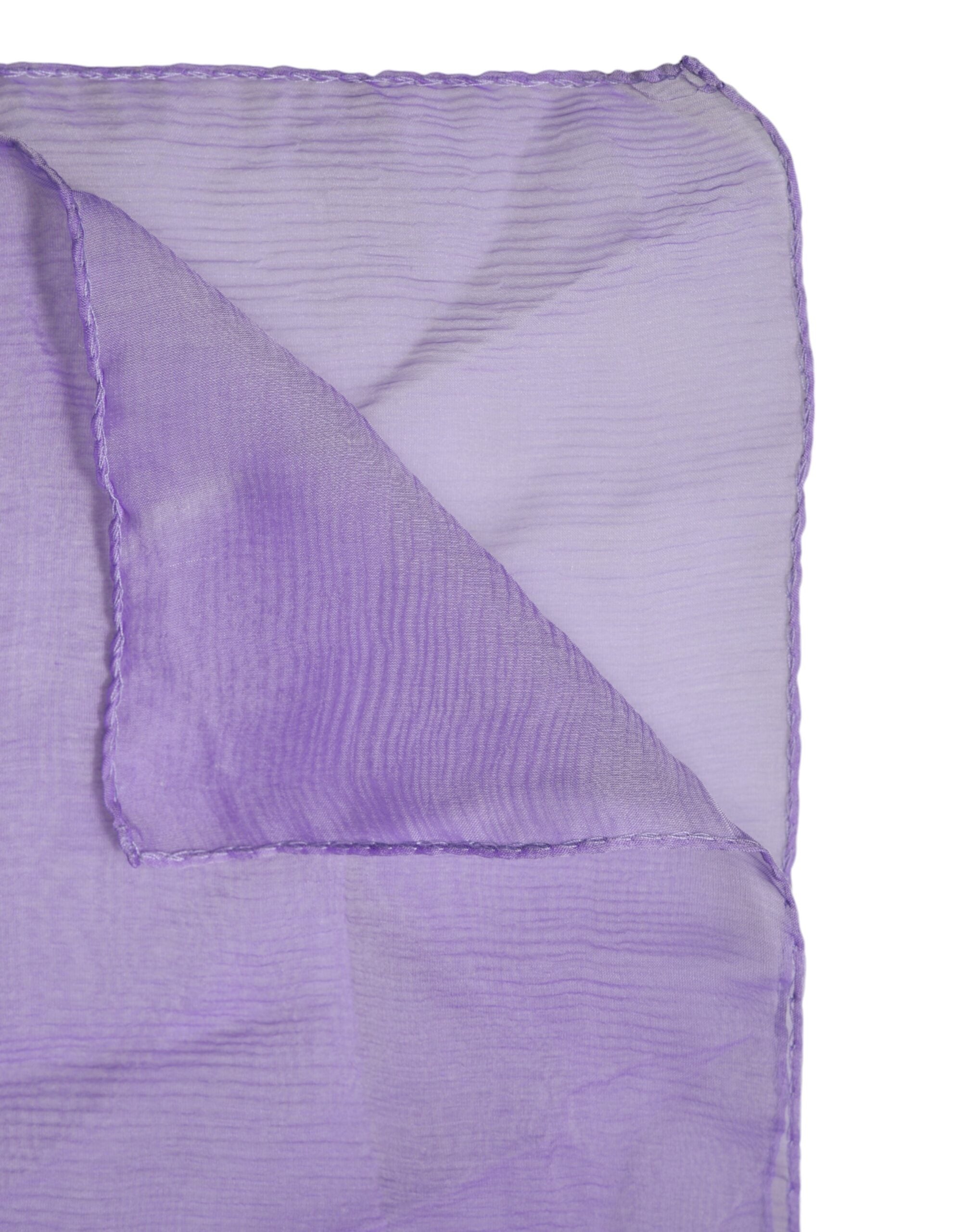 Pañuelo rectangular de seda morado de Dolce & Gabbana-5